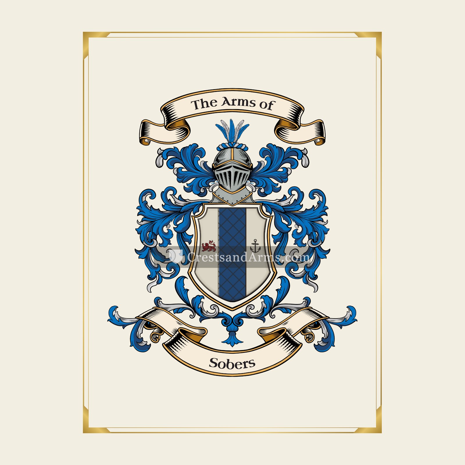 With gold border