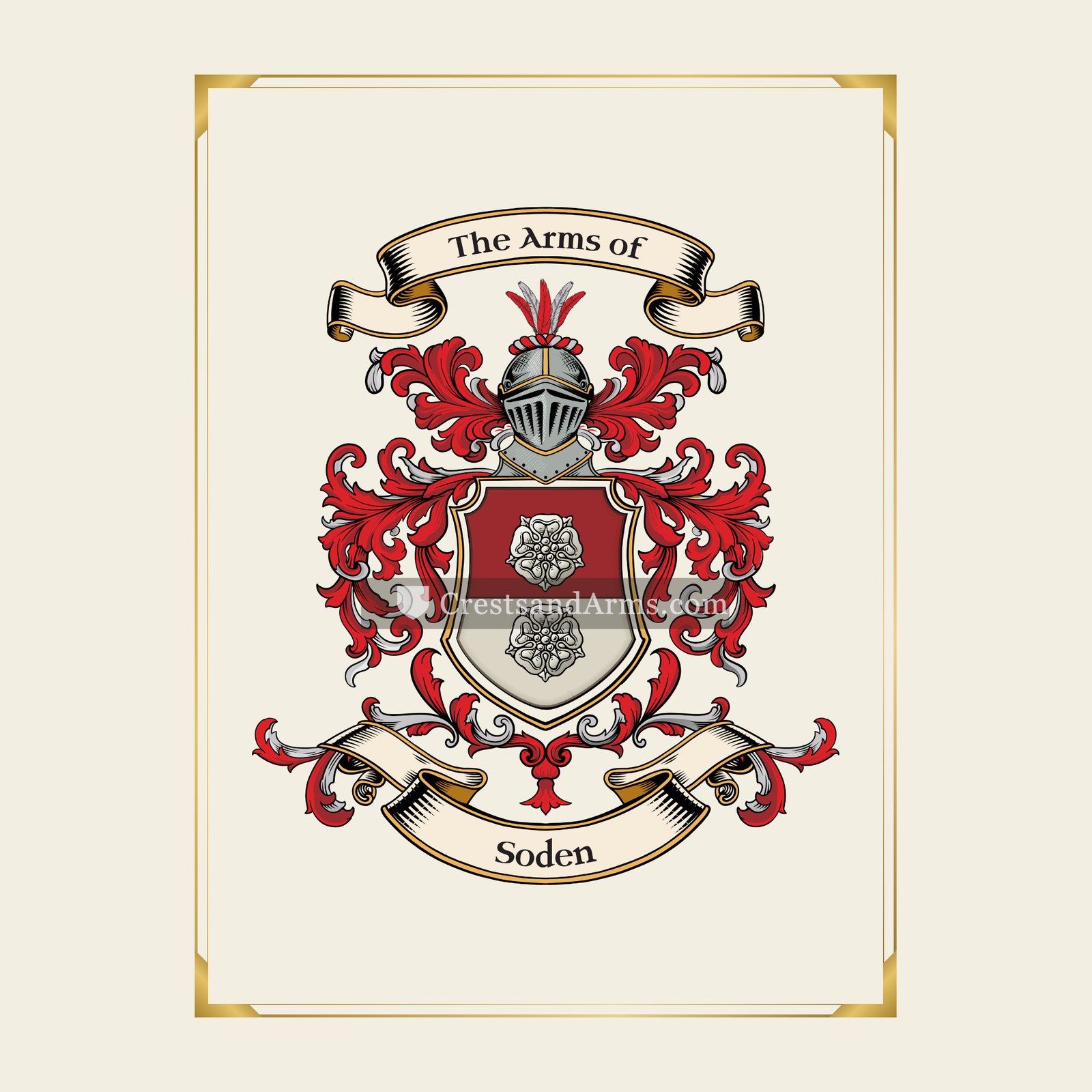 With gold border