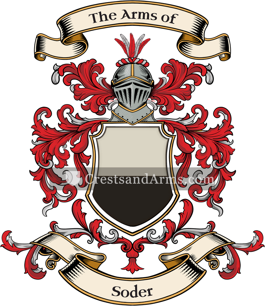 The Soder coat of arms, drawn from the recorded blazon