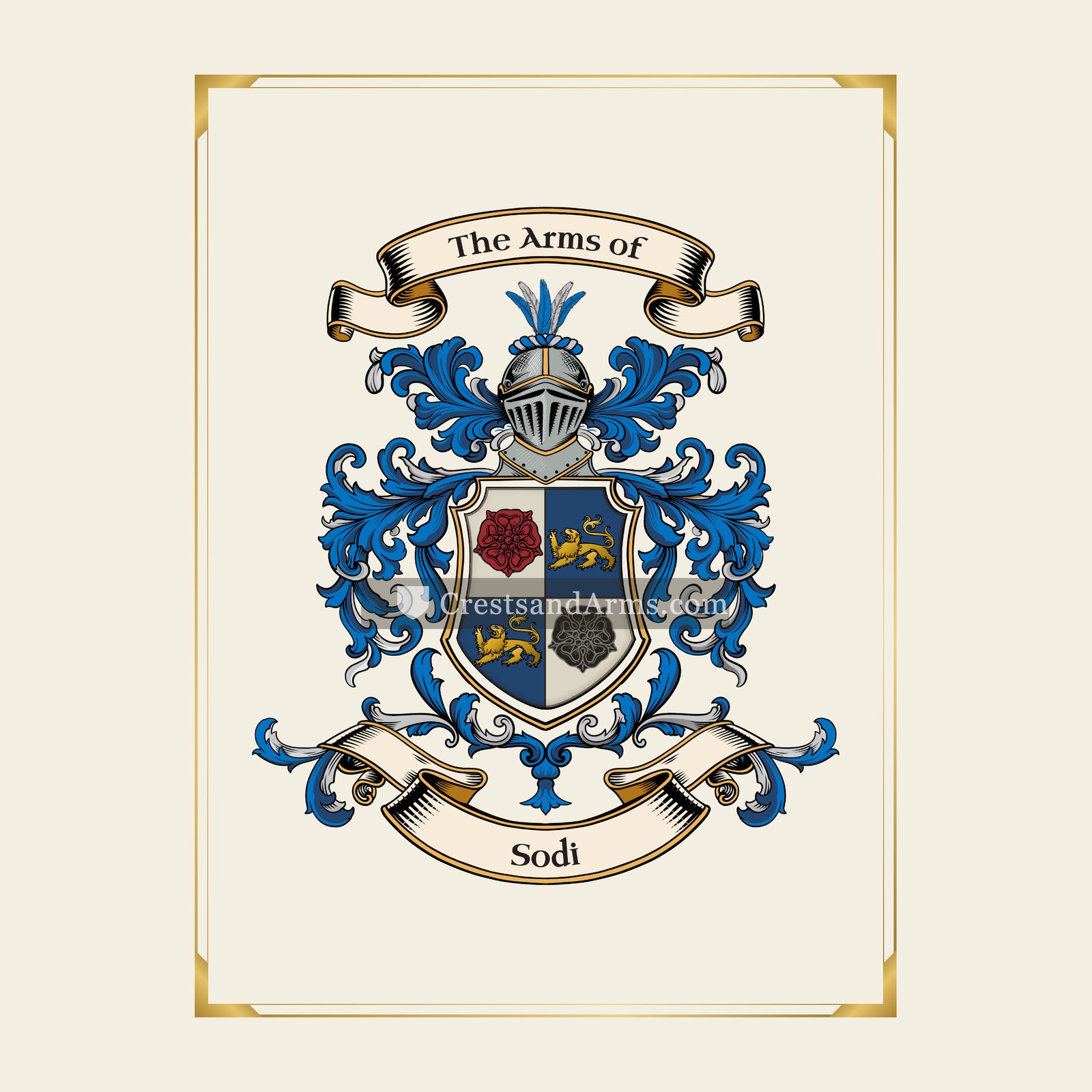 With gold border