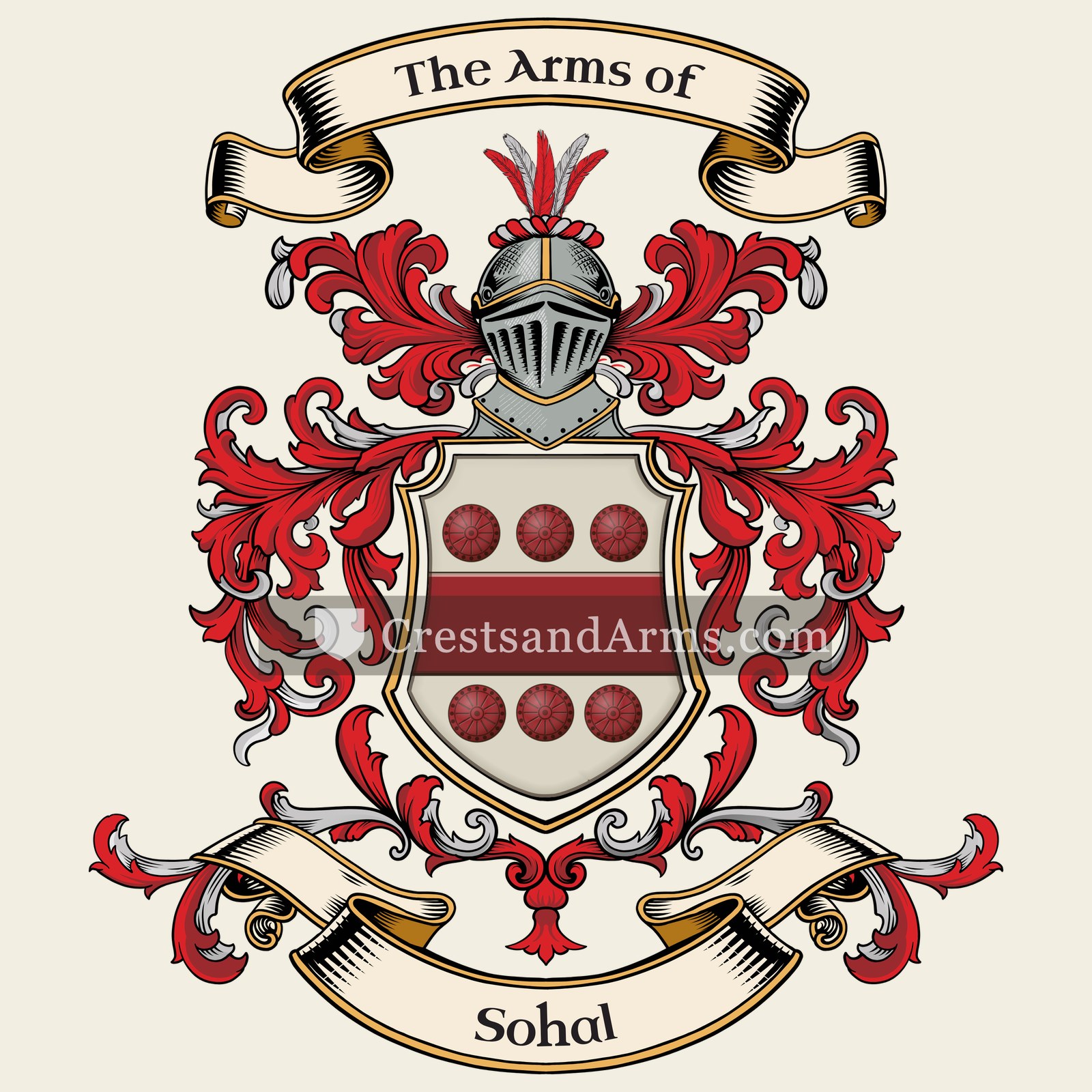 The Sohal coat of arms, drawn from the recorded blazon