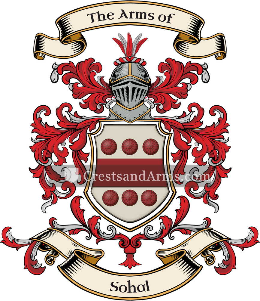 The Sohal coat of arms, drawn from the recorded blazon
