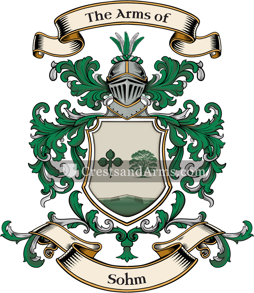 The Sohm coat of arms, drawn from the recorded blazon
