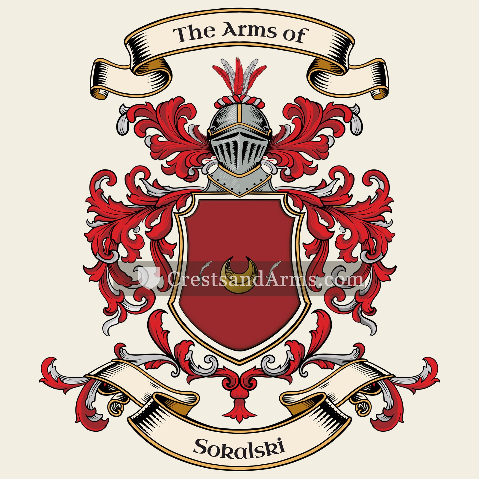 The Sokalski coat of arms, drawn from the recorded blazon