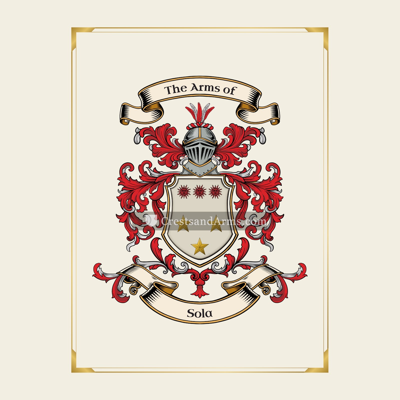With gold border