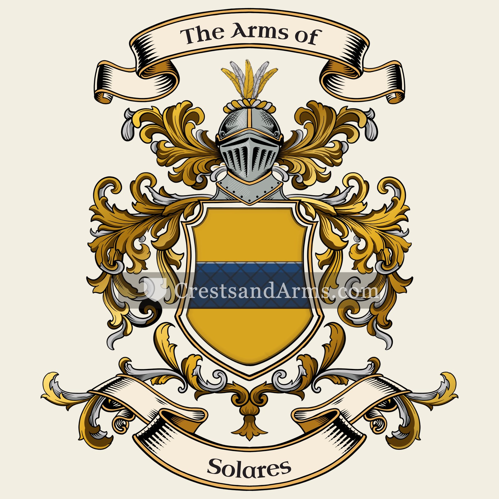 The Solares coat of arms, drawn from the recorded blazon
