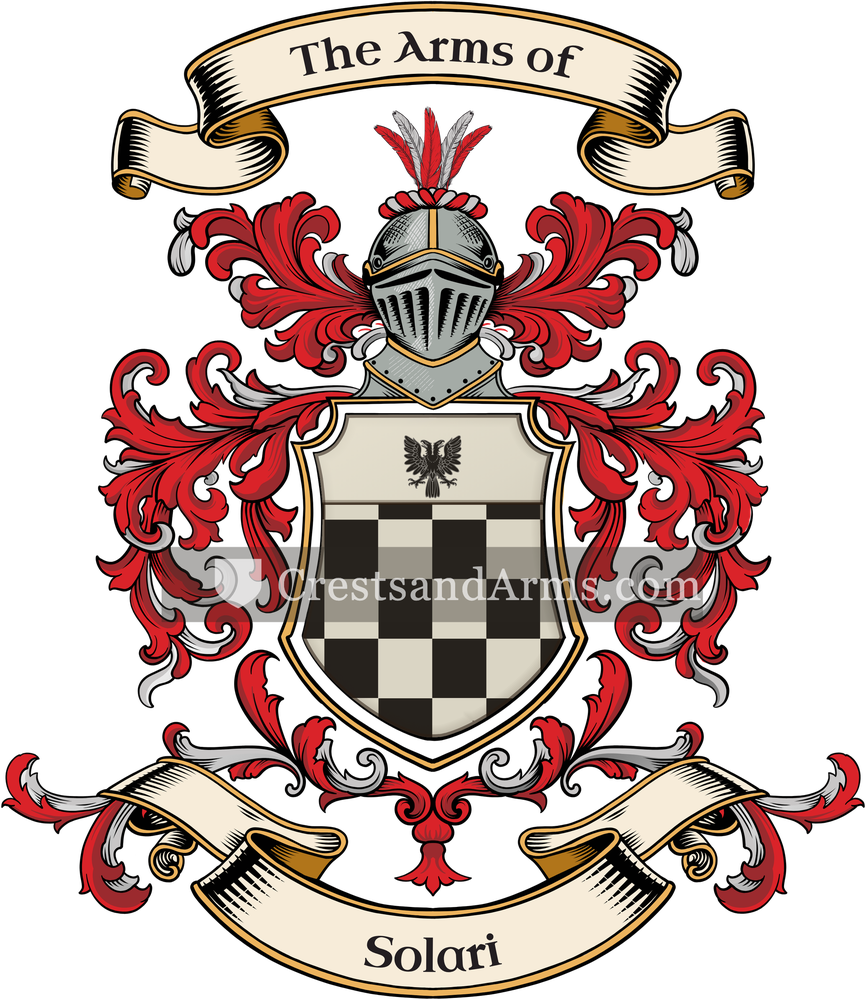 The Solari coat of arms, drawn from the recorded blazon