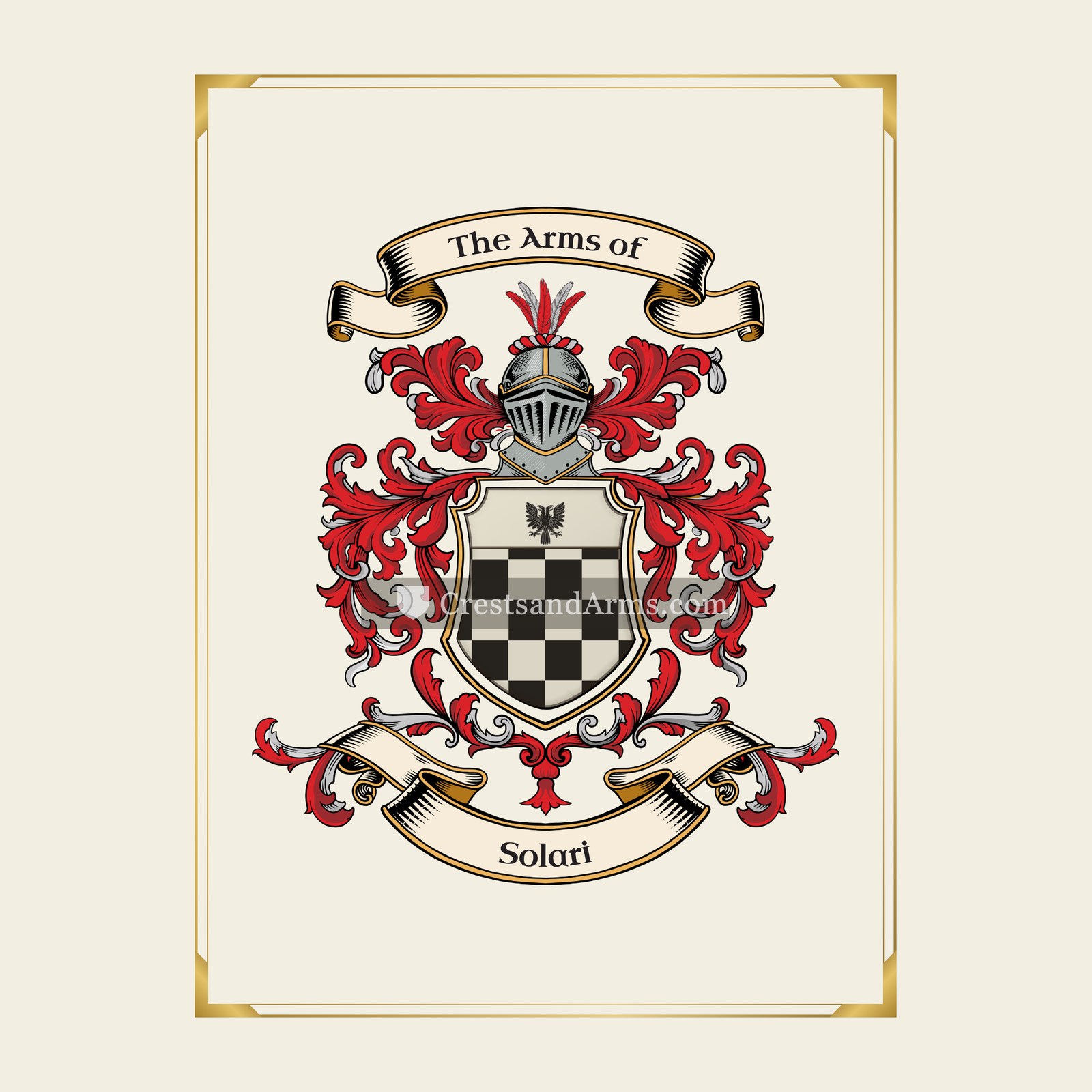 With gold border