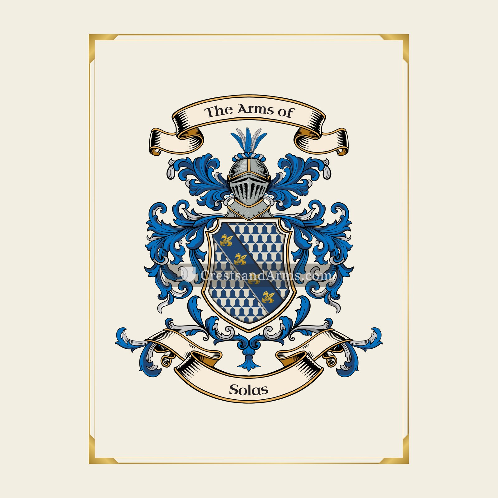 With gold border