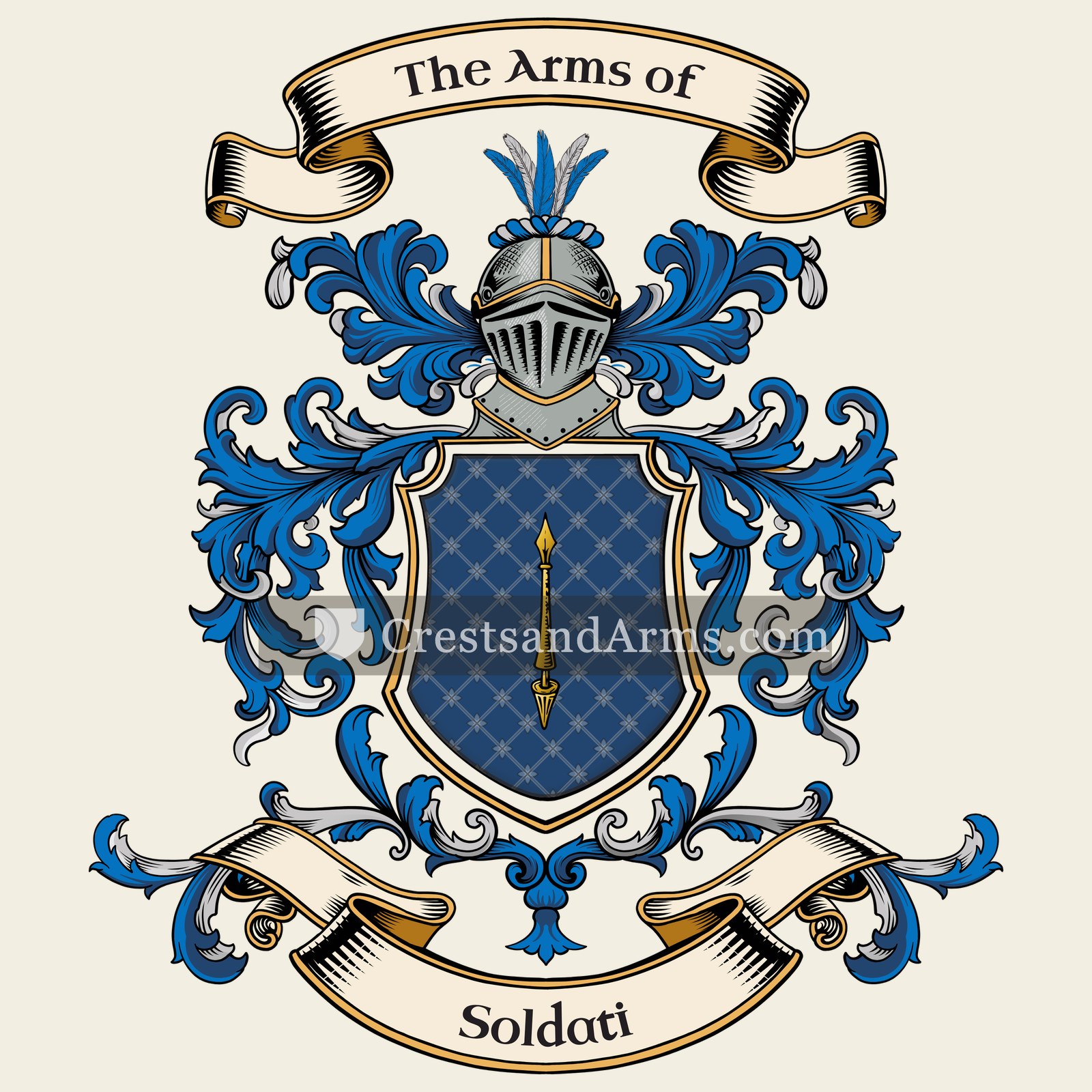 The Soldati coat of arms, drawn from the recorded blazon