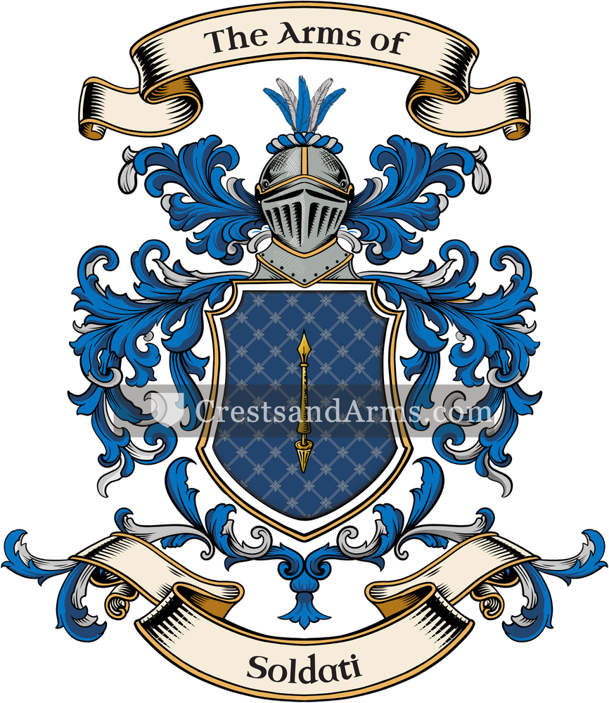 The Soldati coat of arms, drawn from the recorded blazon