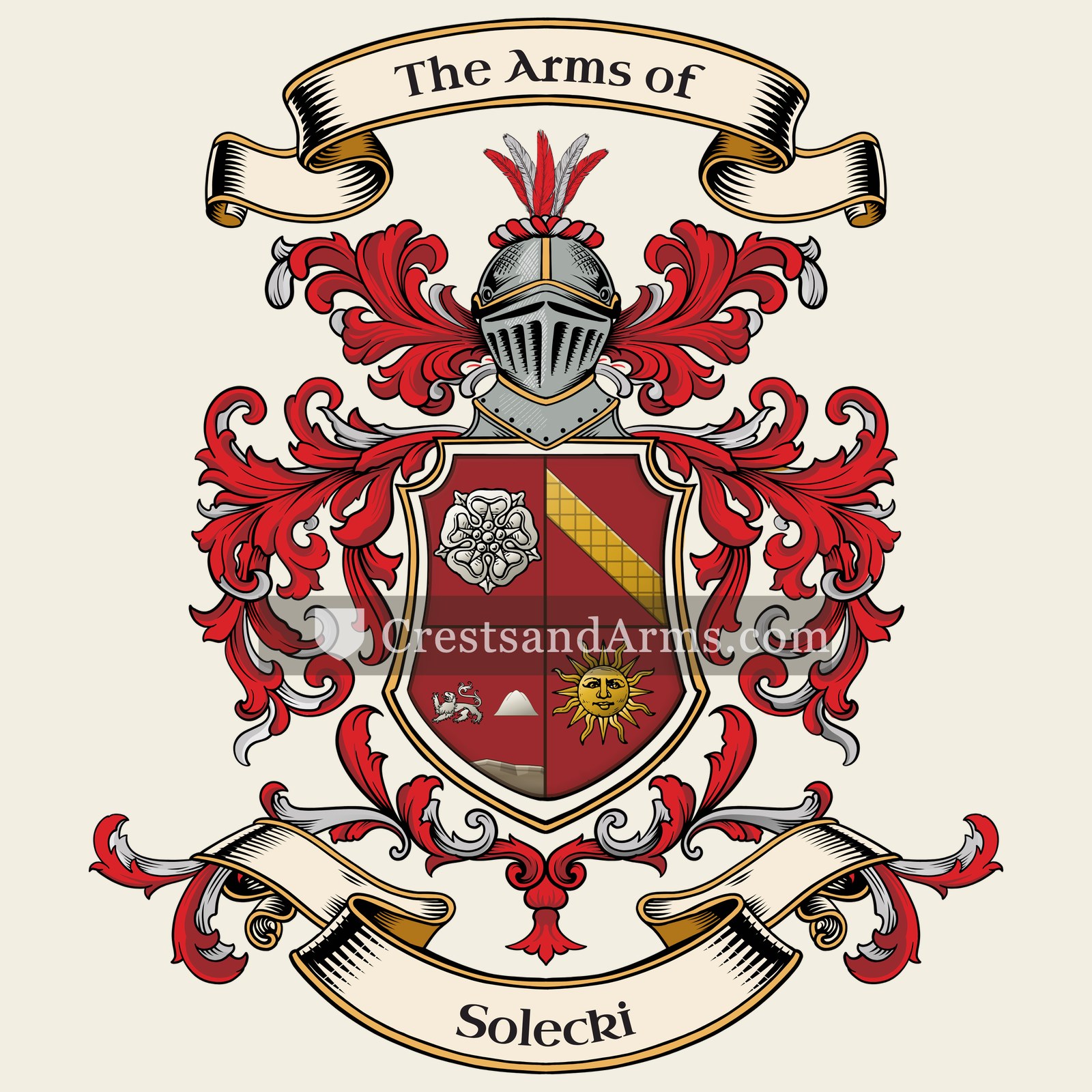 The Solecki coat of arms, drawn from the recorded blazon