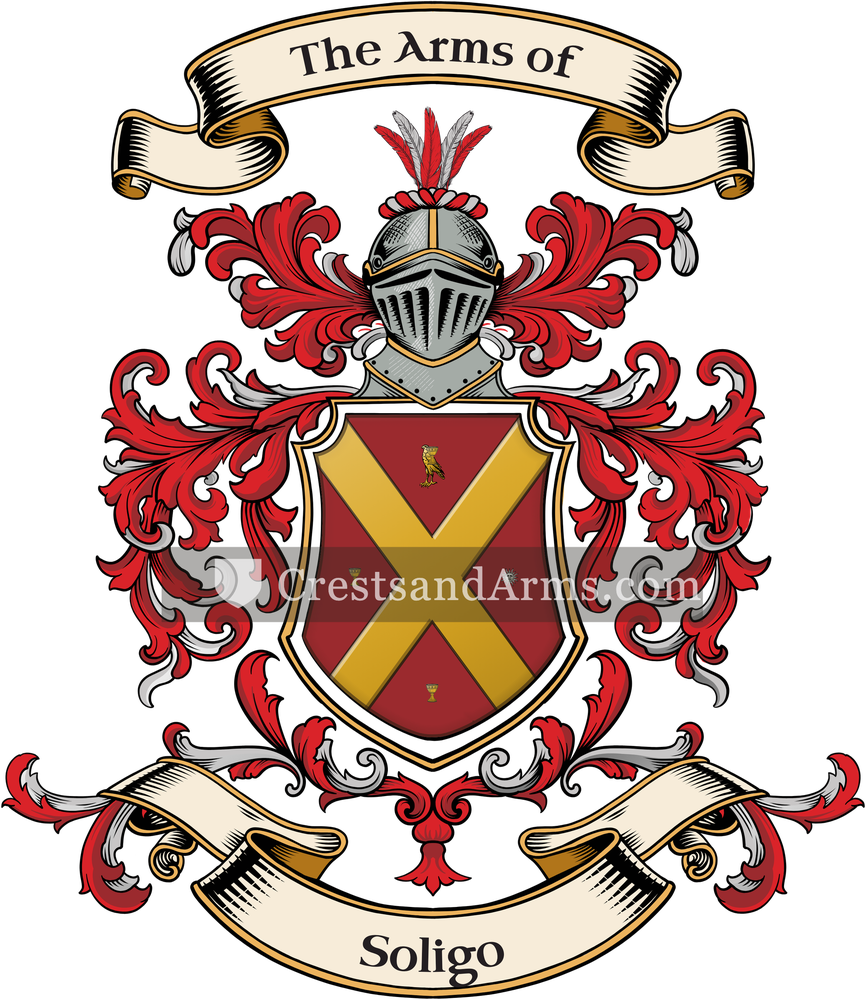 The Soligo coat of arms, drawn from the recorded blazon