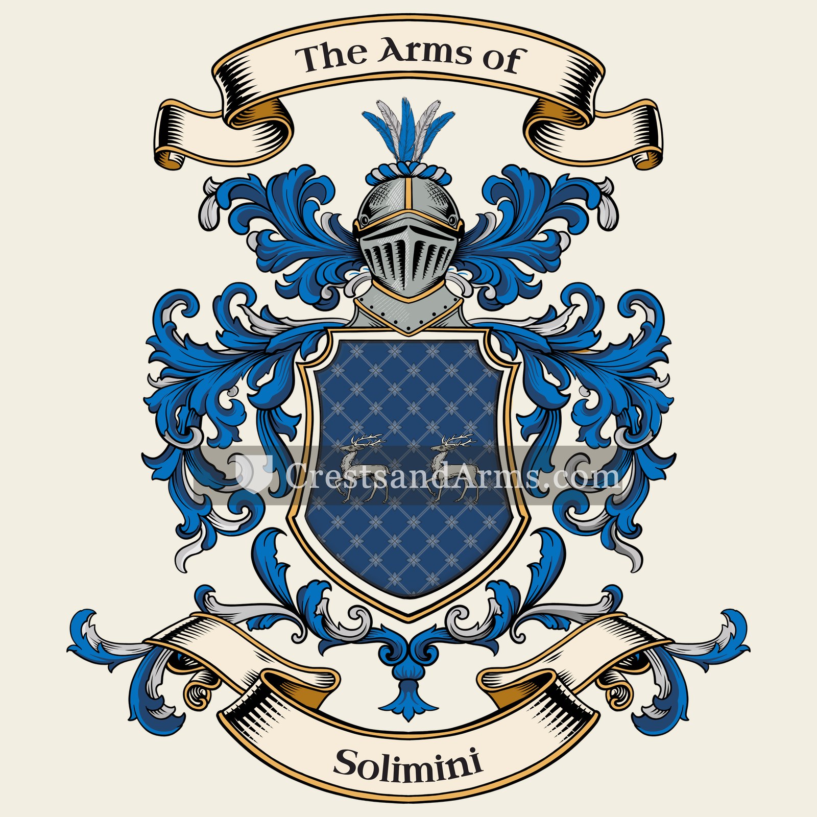 The Solimini coat of arms, drawn from the recorded blazon