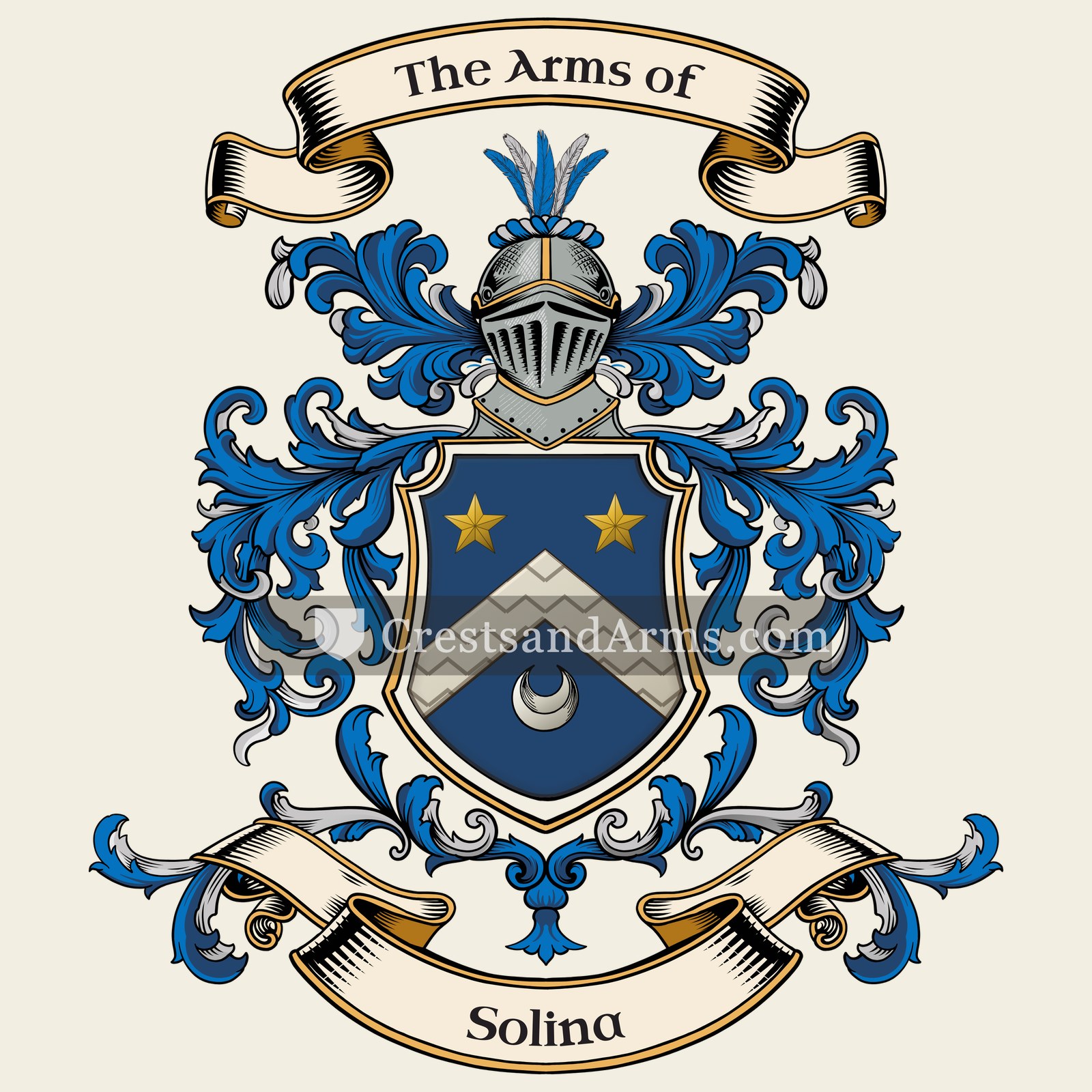 The Solina coat of arms, drawn from the recorded blazon