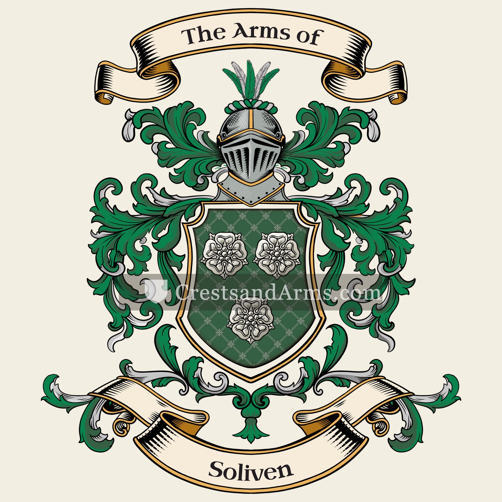 The Soliven coat of arms, drawn from the recorded blazon