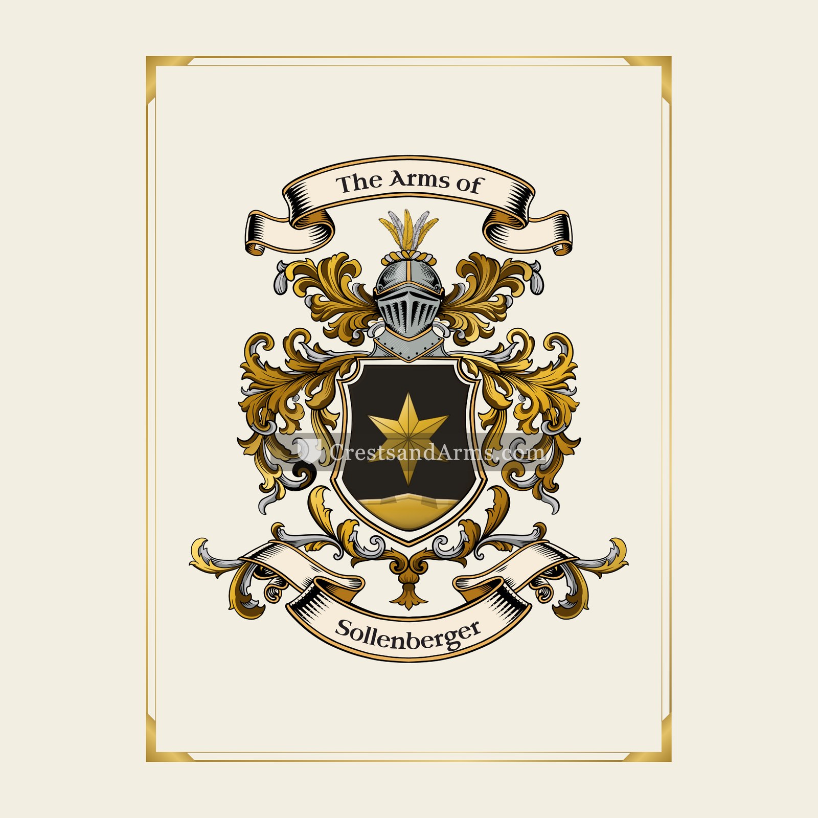 With gold border