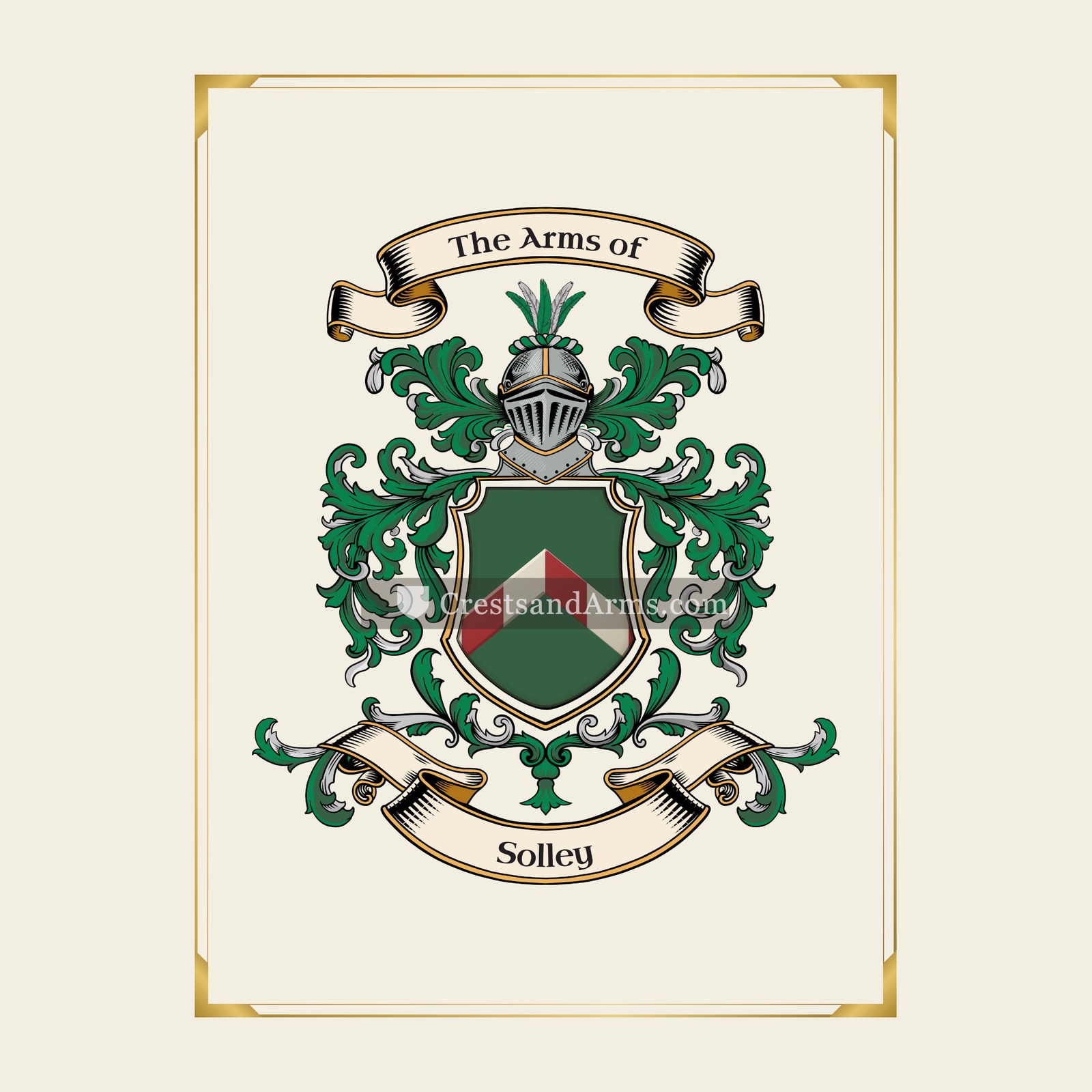 With gold border