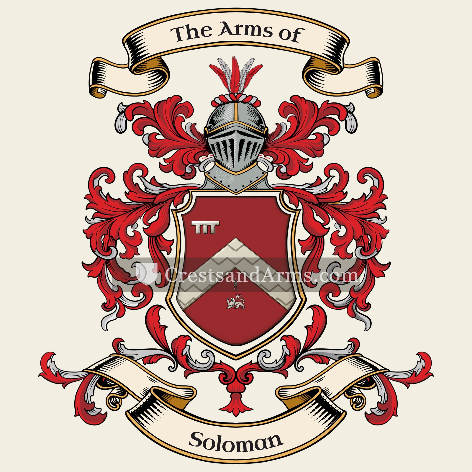 The Soloman coat of arms, drawn from the recorded blazon