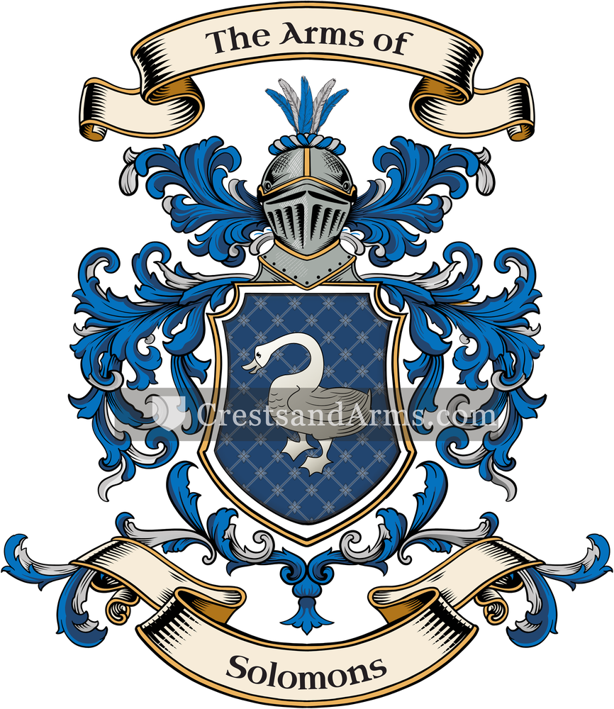The Solomons coat of arms, drawn from the recorded blazon
