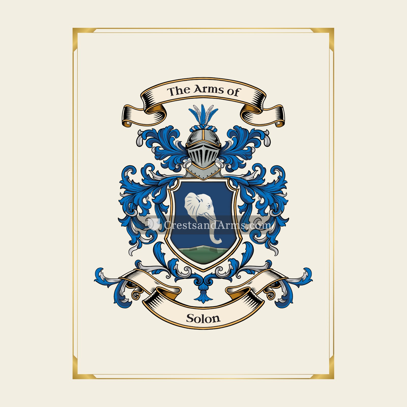 With gold border