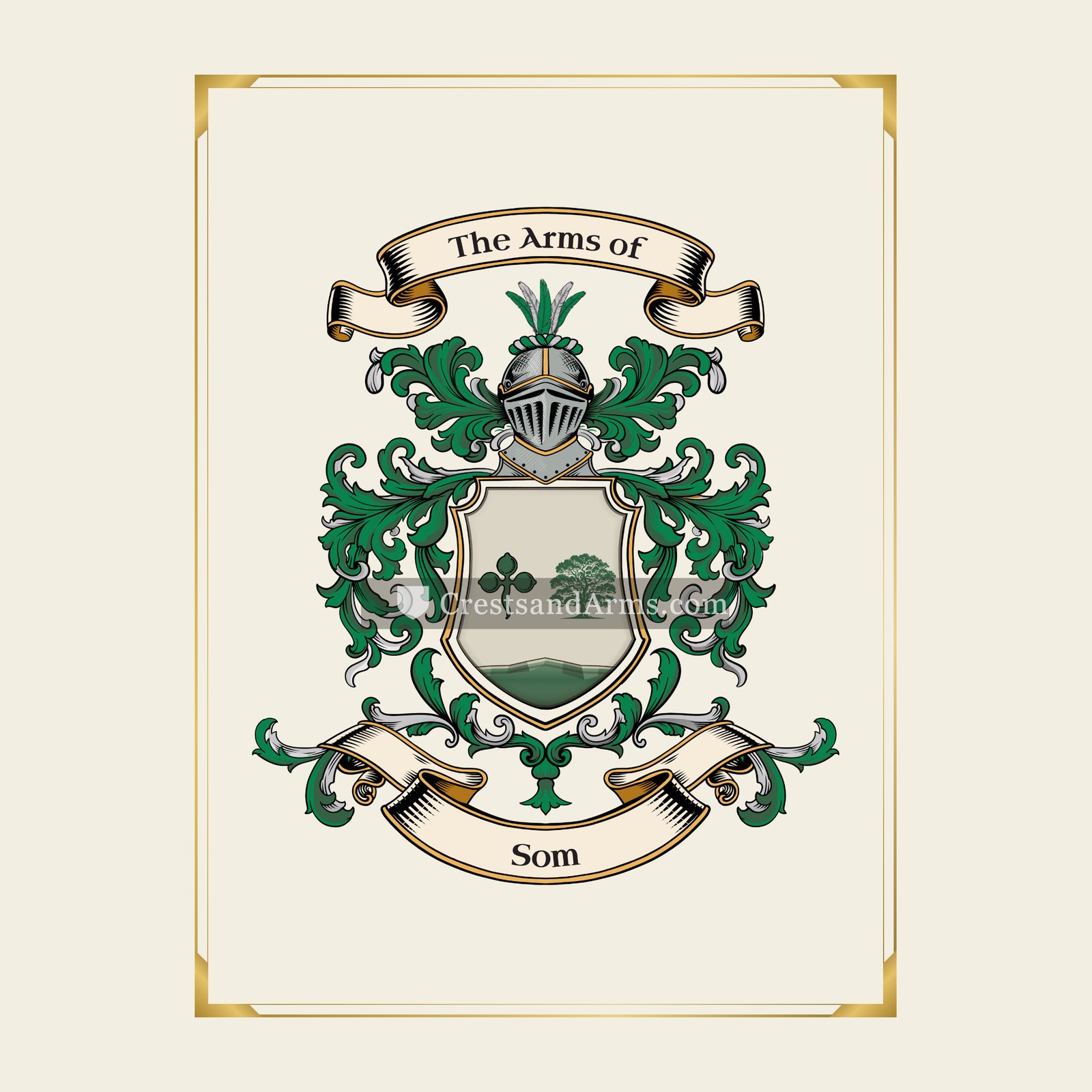 With gold border