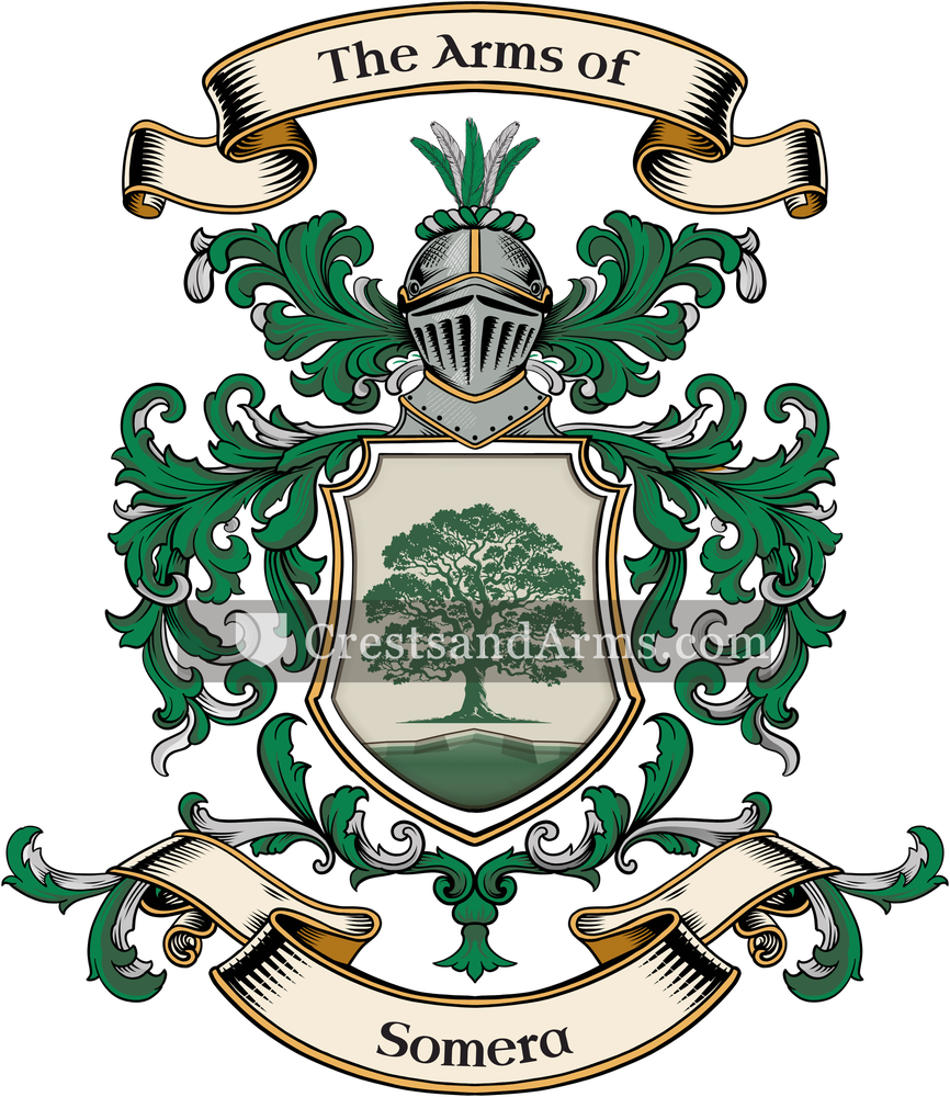 The Somera coat of arms, drawn from the recorded blazon