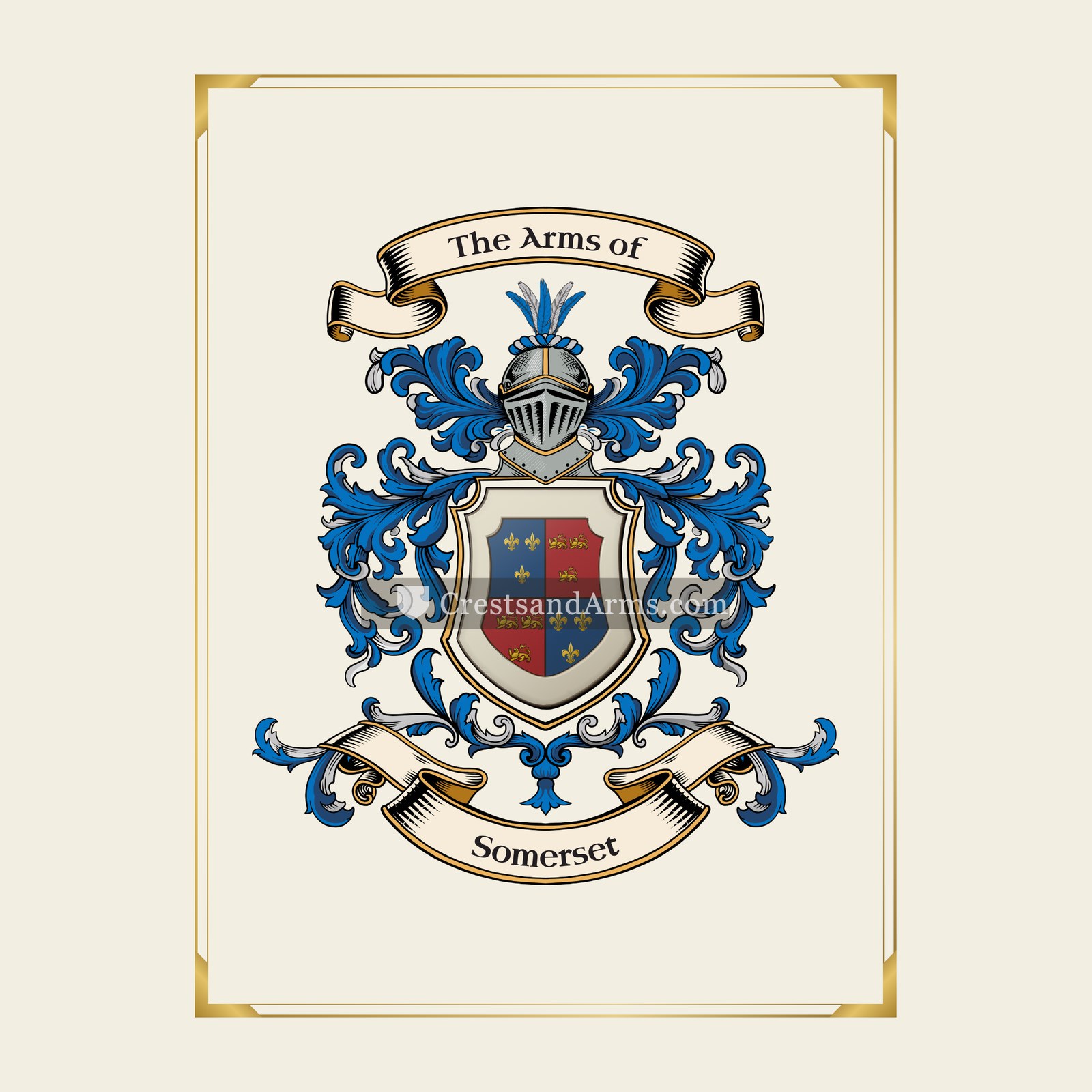With gold border