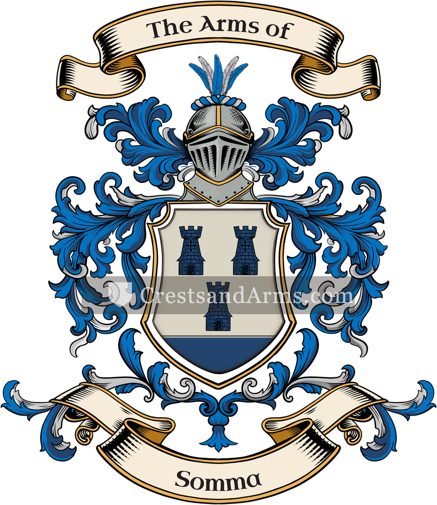 The Somma coat of arms, drawn from the recorded blazon