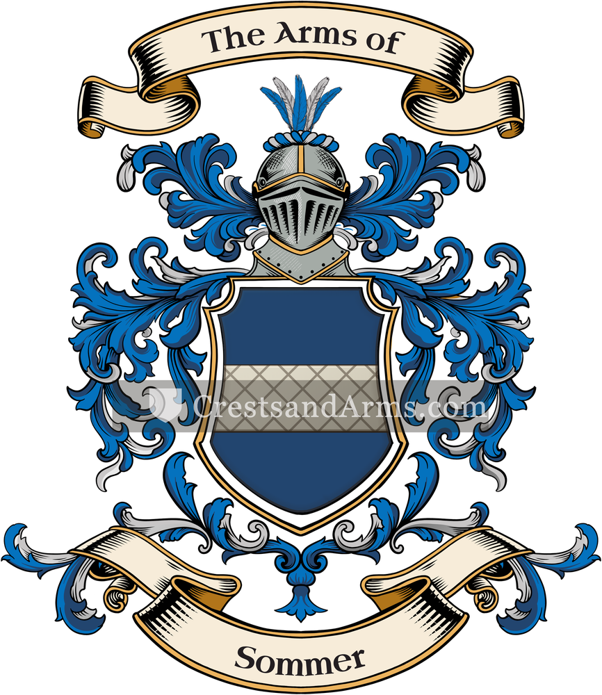 The Sommer coat of arms, drawn from the recorded blazon
