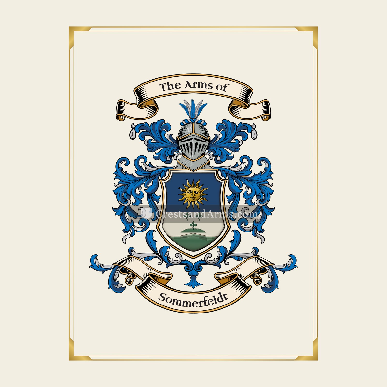 With gold border