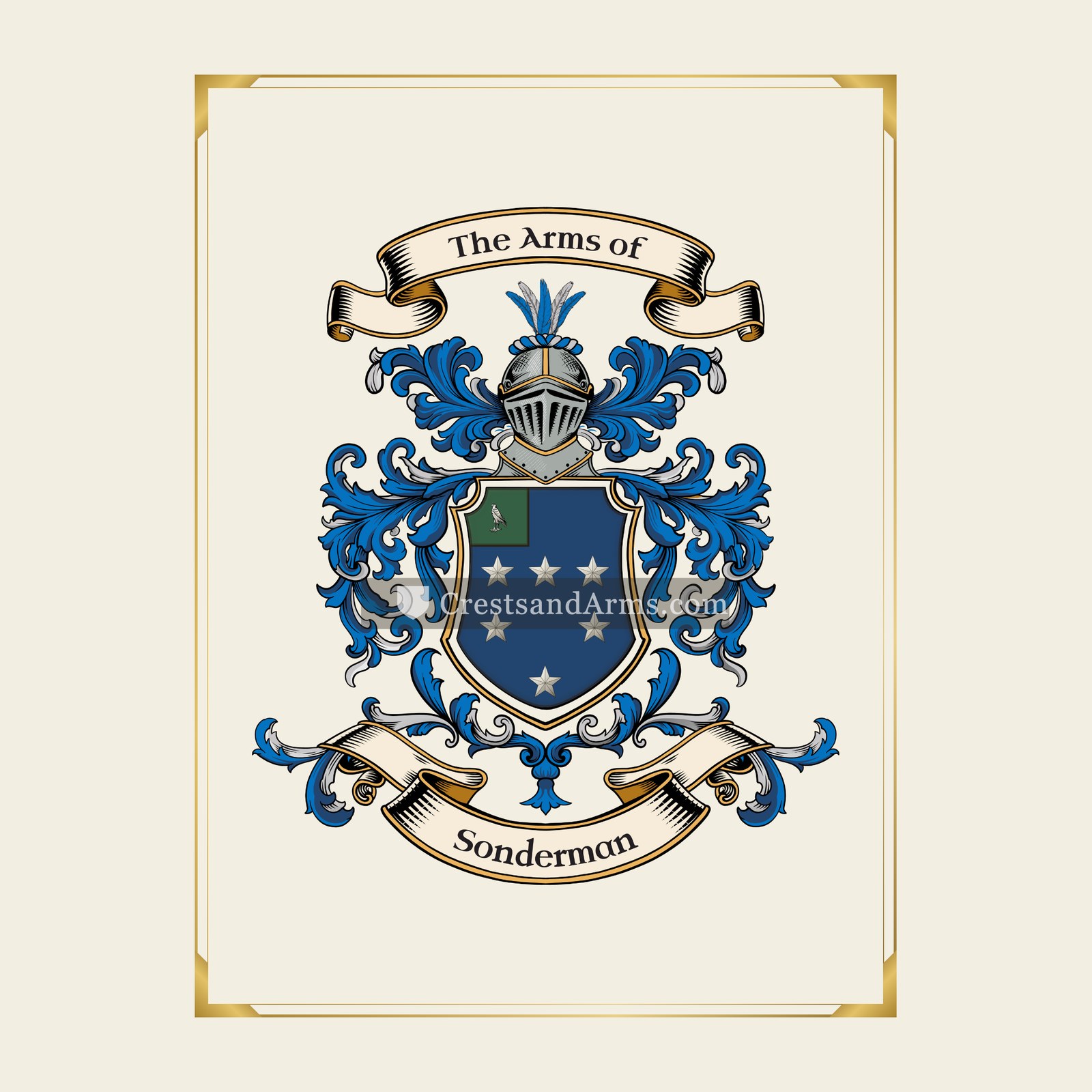 With gold border
