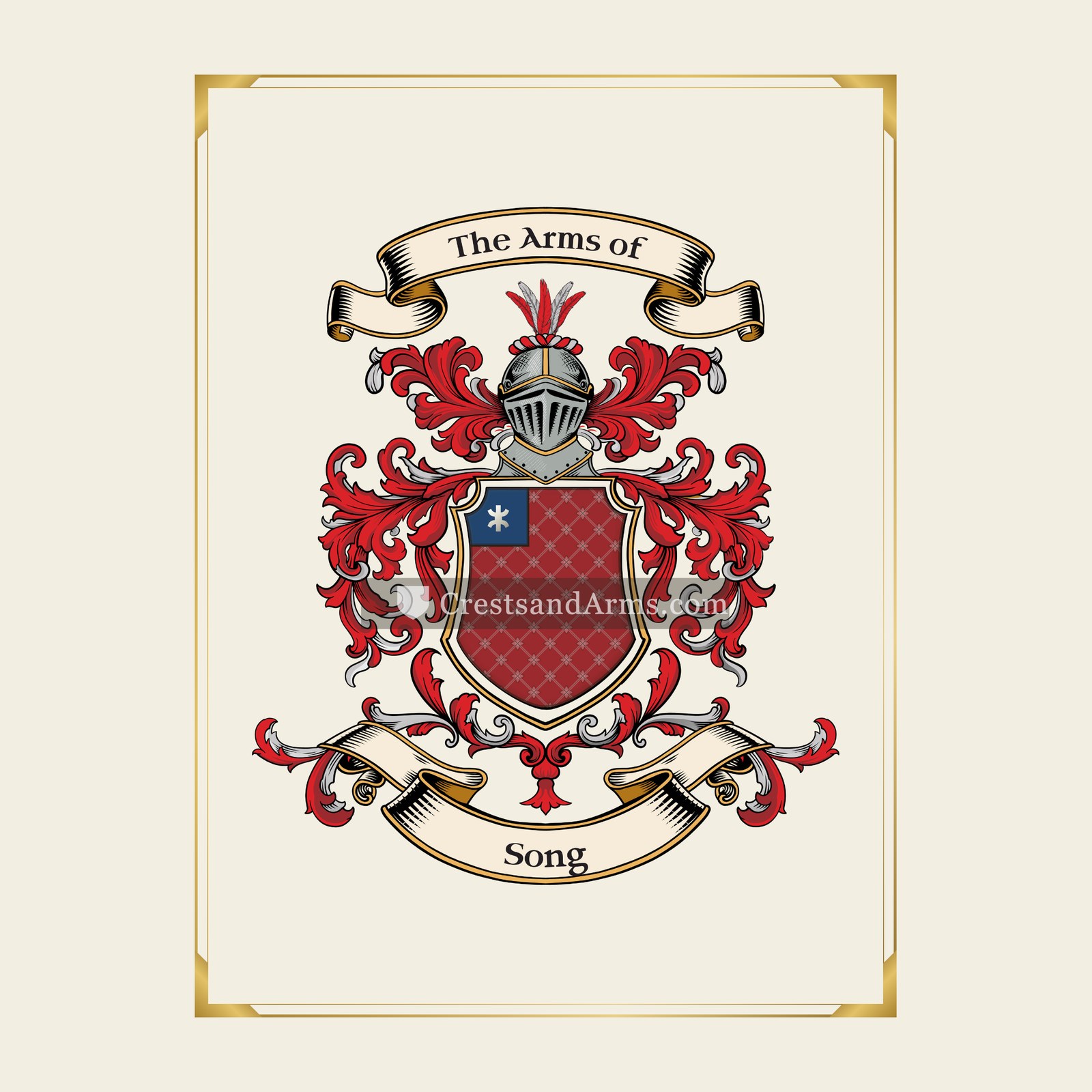 With gold border