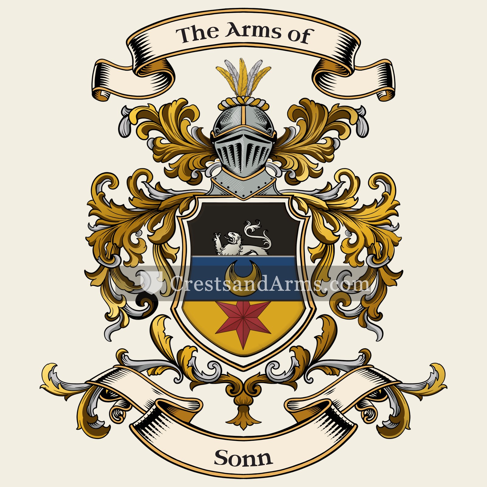 The Sonn coat of arms, drawn from the recorded blazon