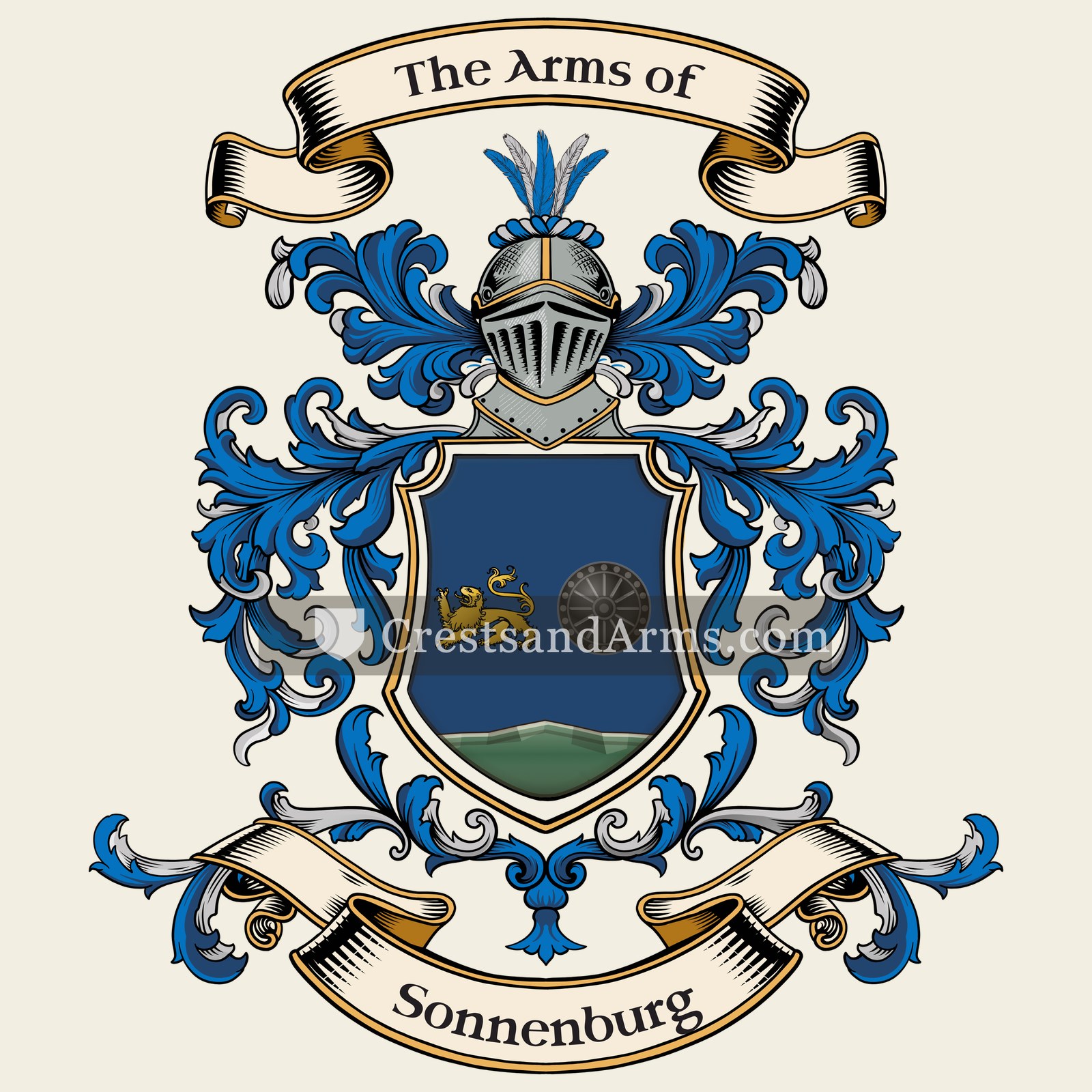 The Sonnenburg coat of arms, drawn from the recorded blazon