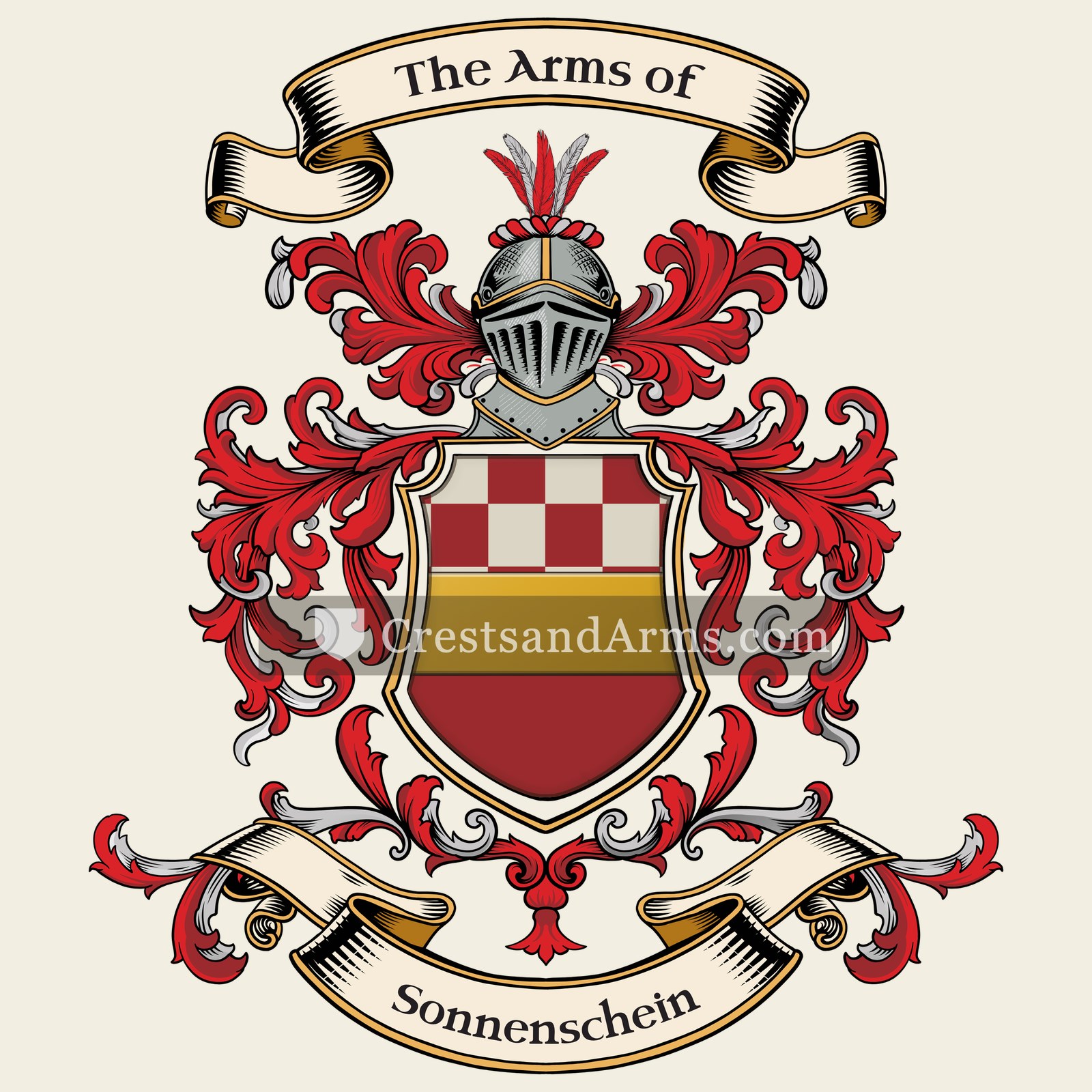 The Sonnenschein coat of arms, drawn from the recorded blazon