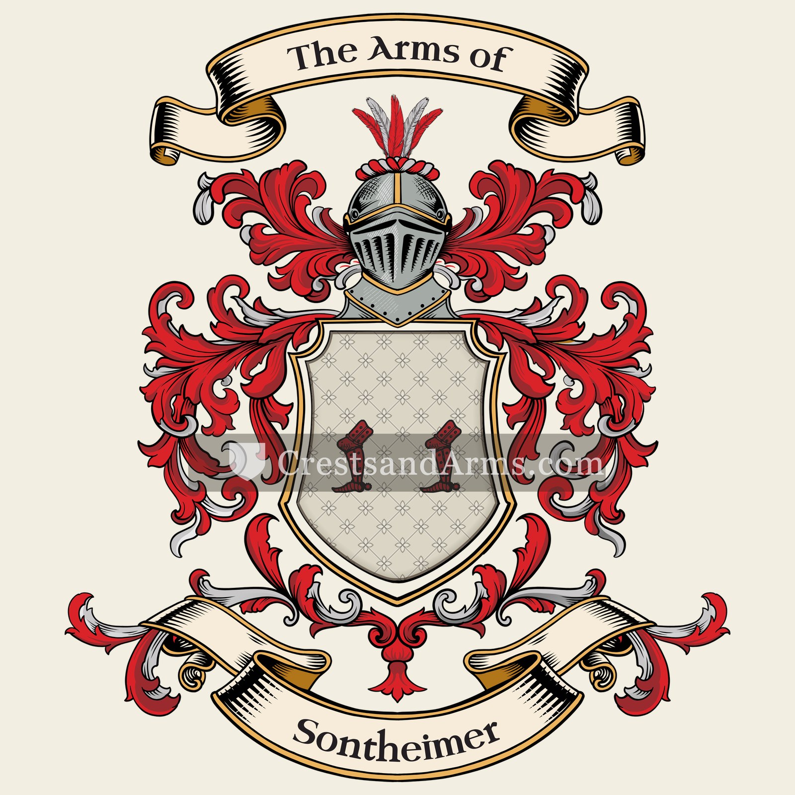 The Sontheimer coat of arms, drawn from the recorded blazon