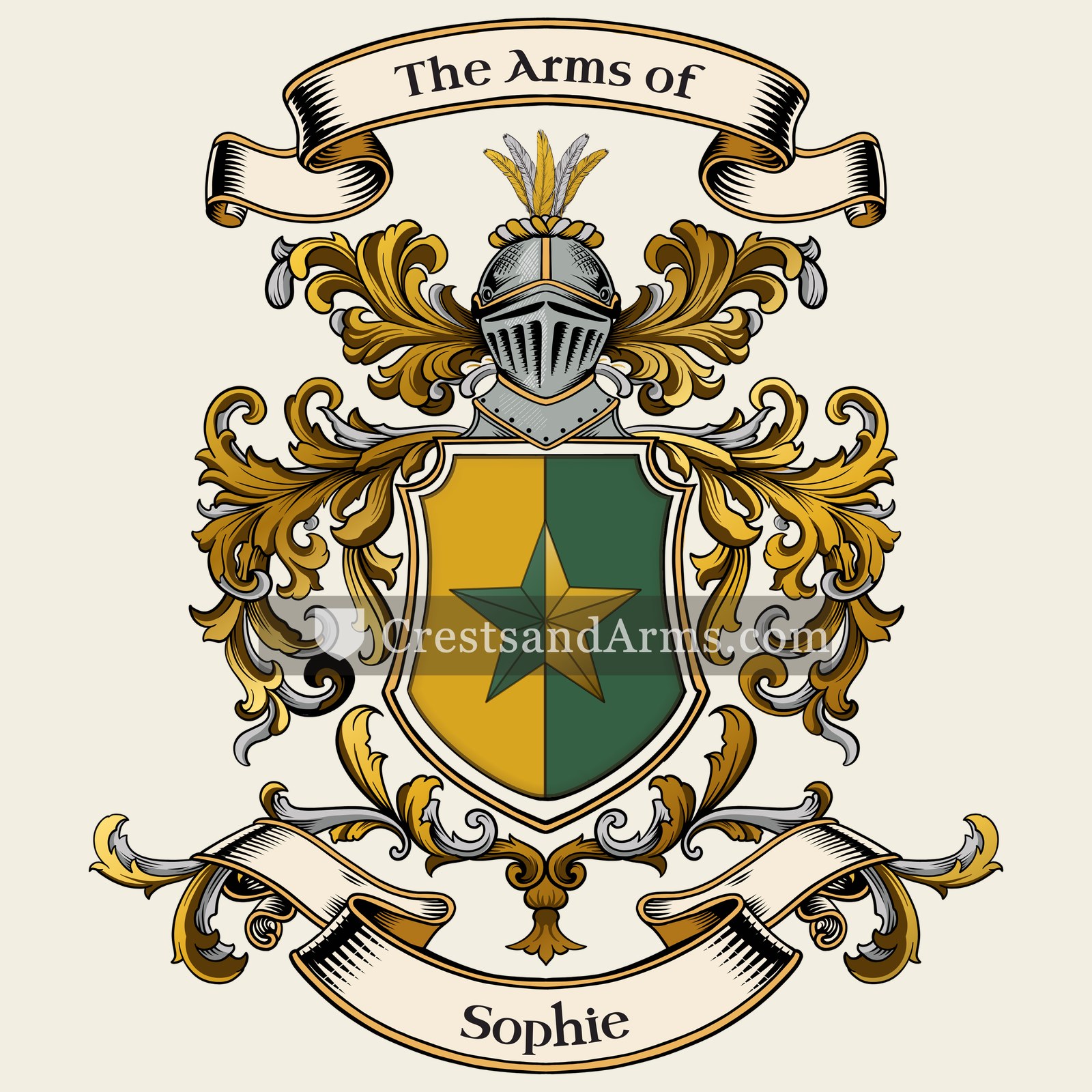 The Sophie coat of arms, drawn from the recorded blazon