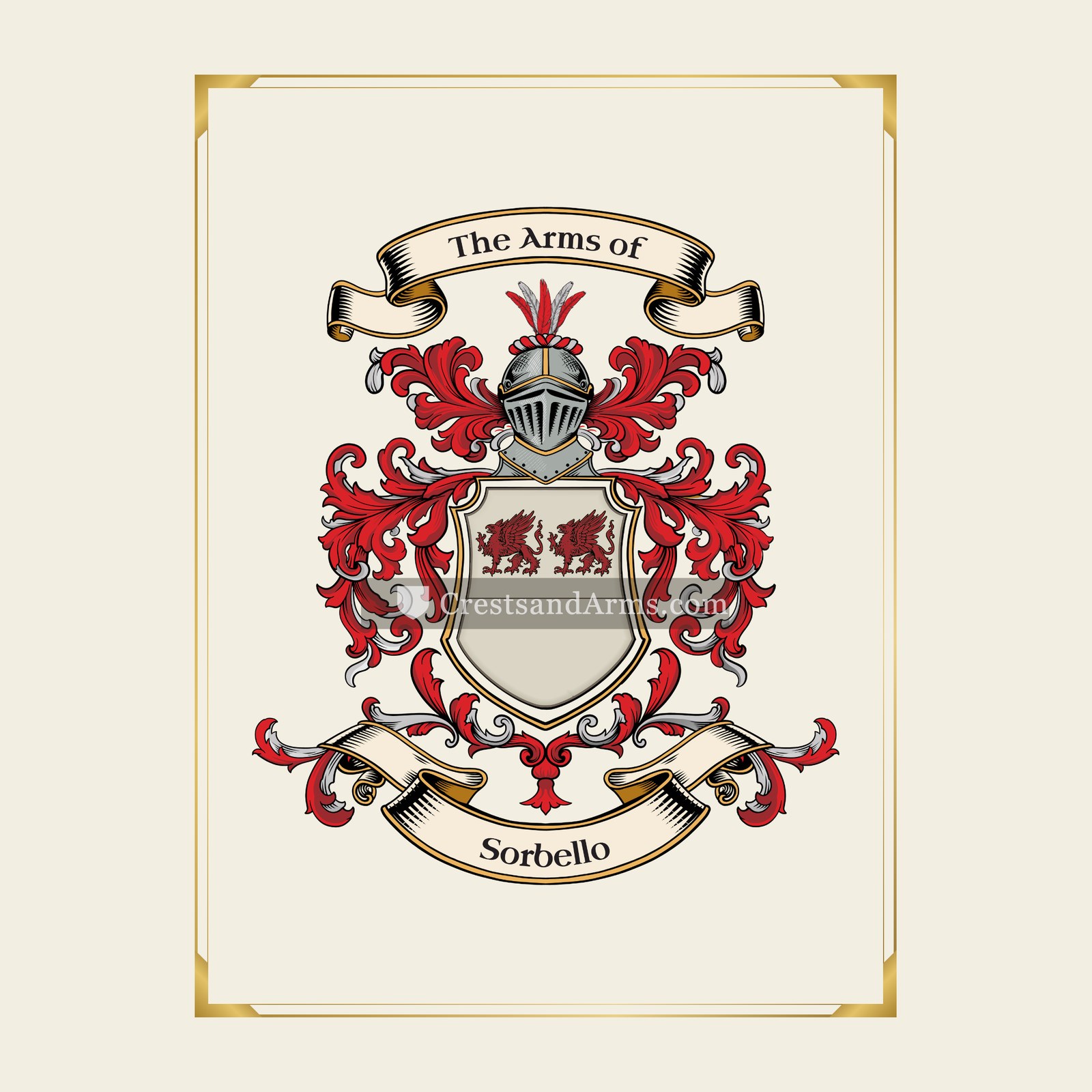 With gold border