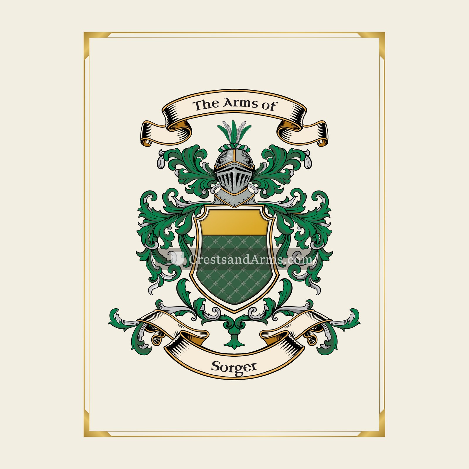 With gold border