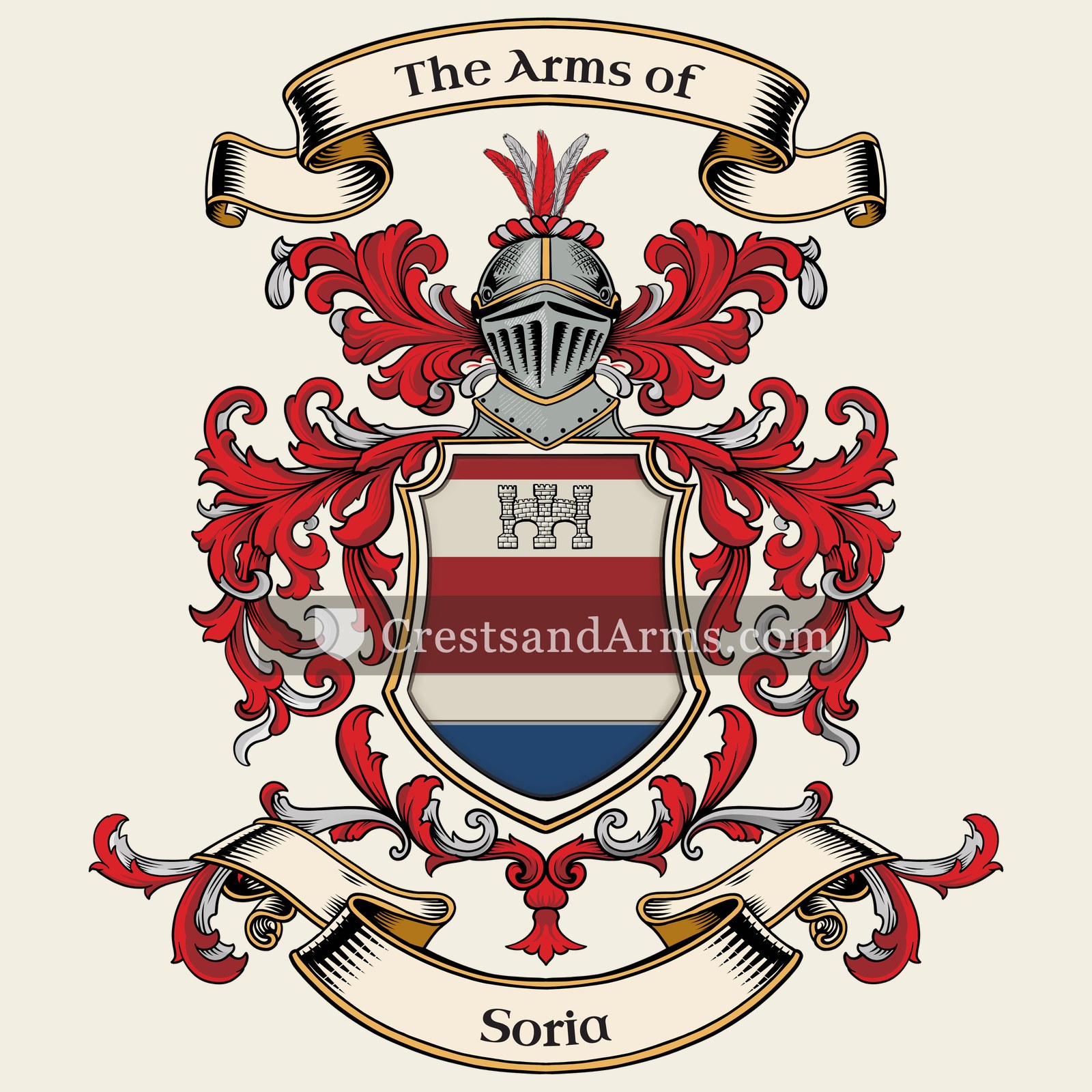 The Soria coat of arms, drawn from the recorded blazon