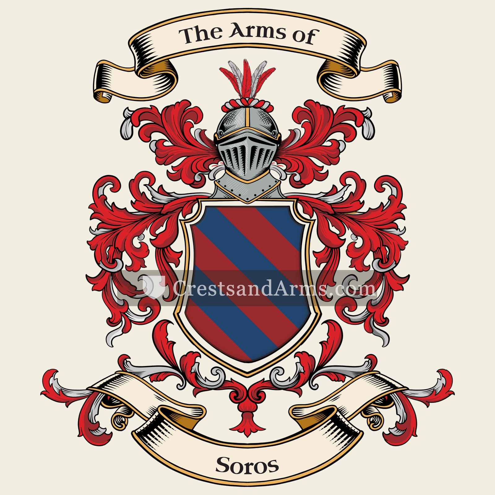 The Soros coat of arms, drawn from the recorded blazon