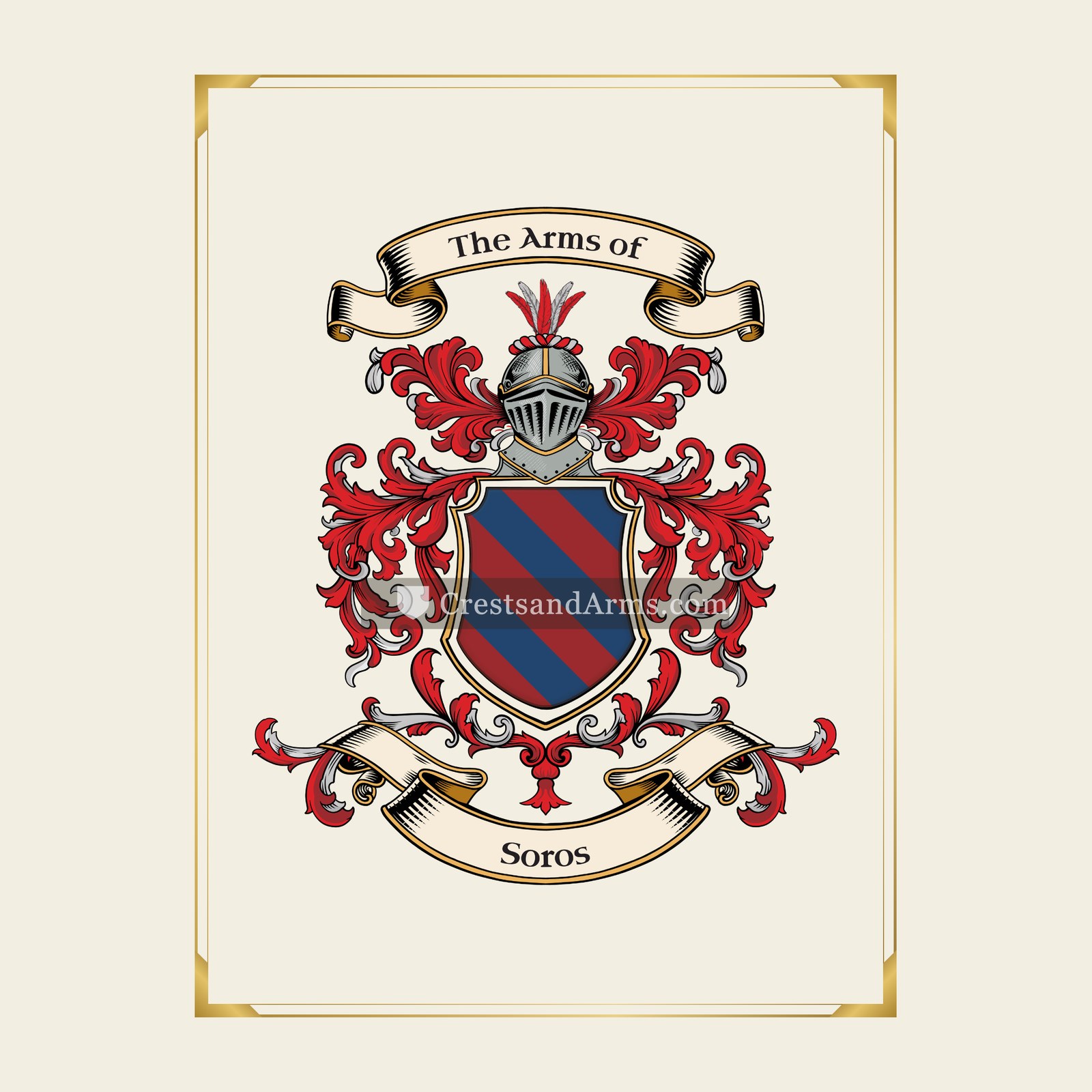 With gold border