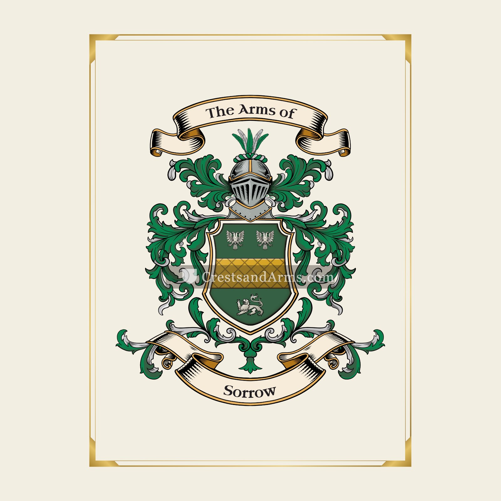 With gold border