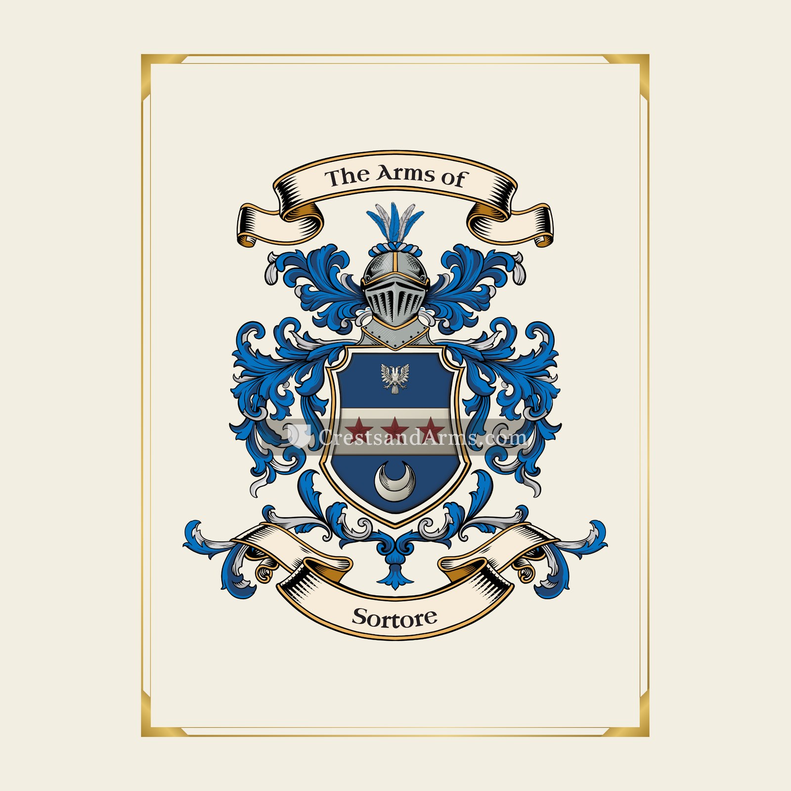 With gold border