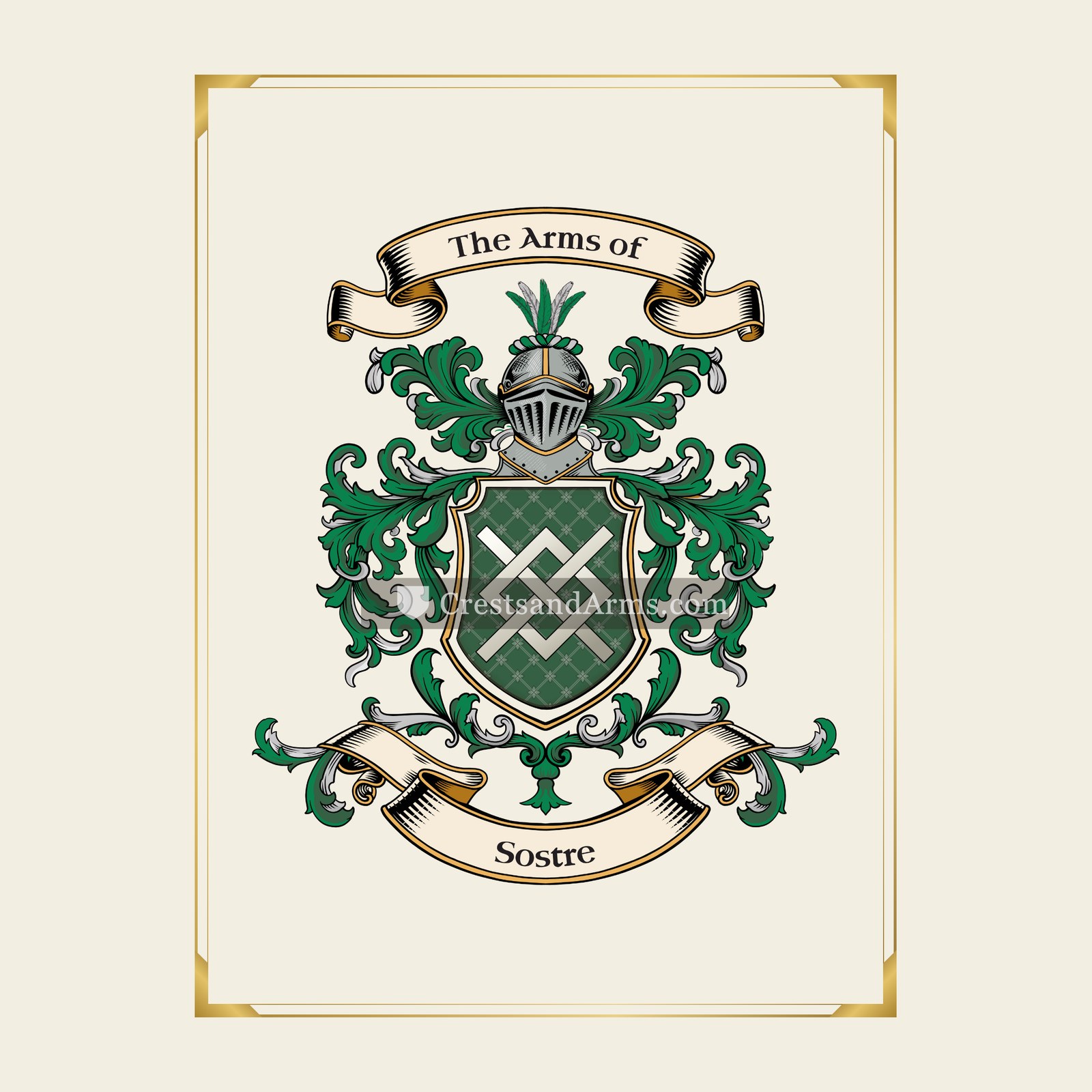 With gold border
