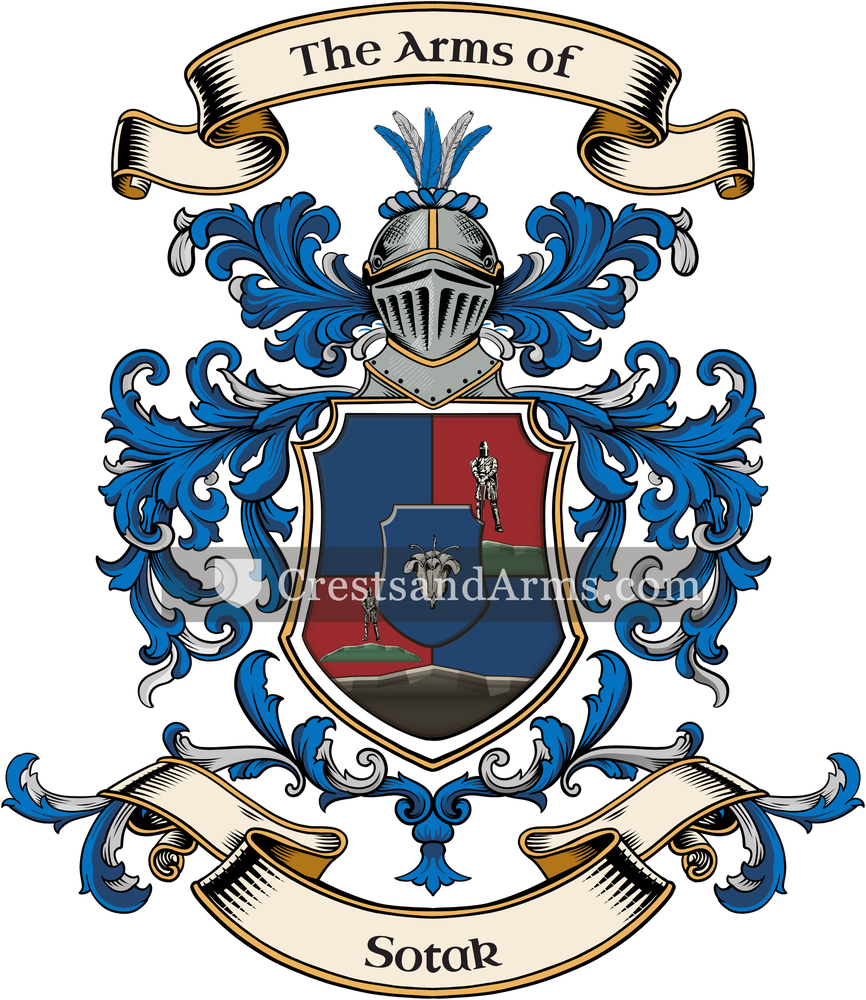 The Sotak coat of arms, drawn from the recorded blazon