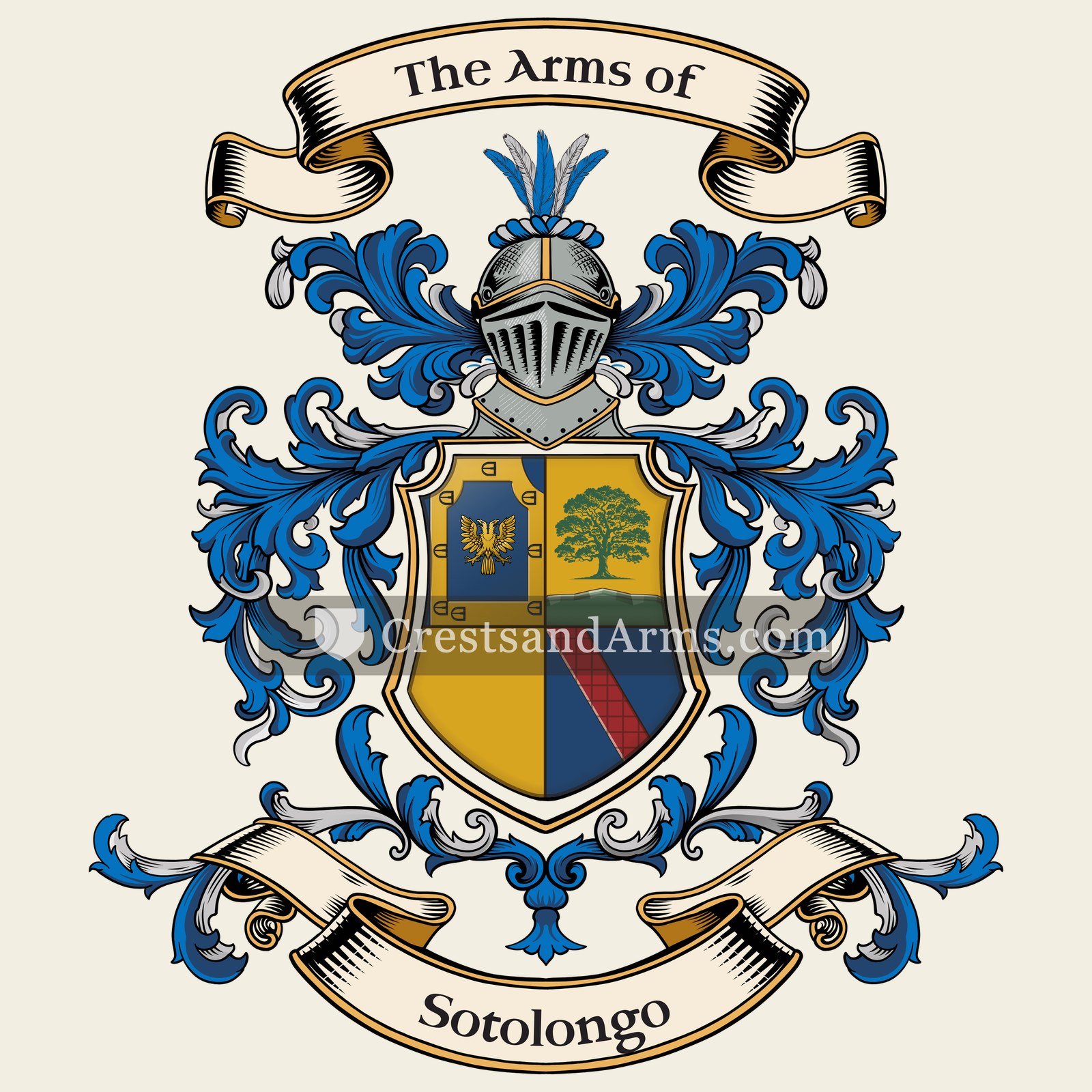 The Sotolongo coat of arms, drawn from the recorded blazon