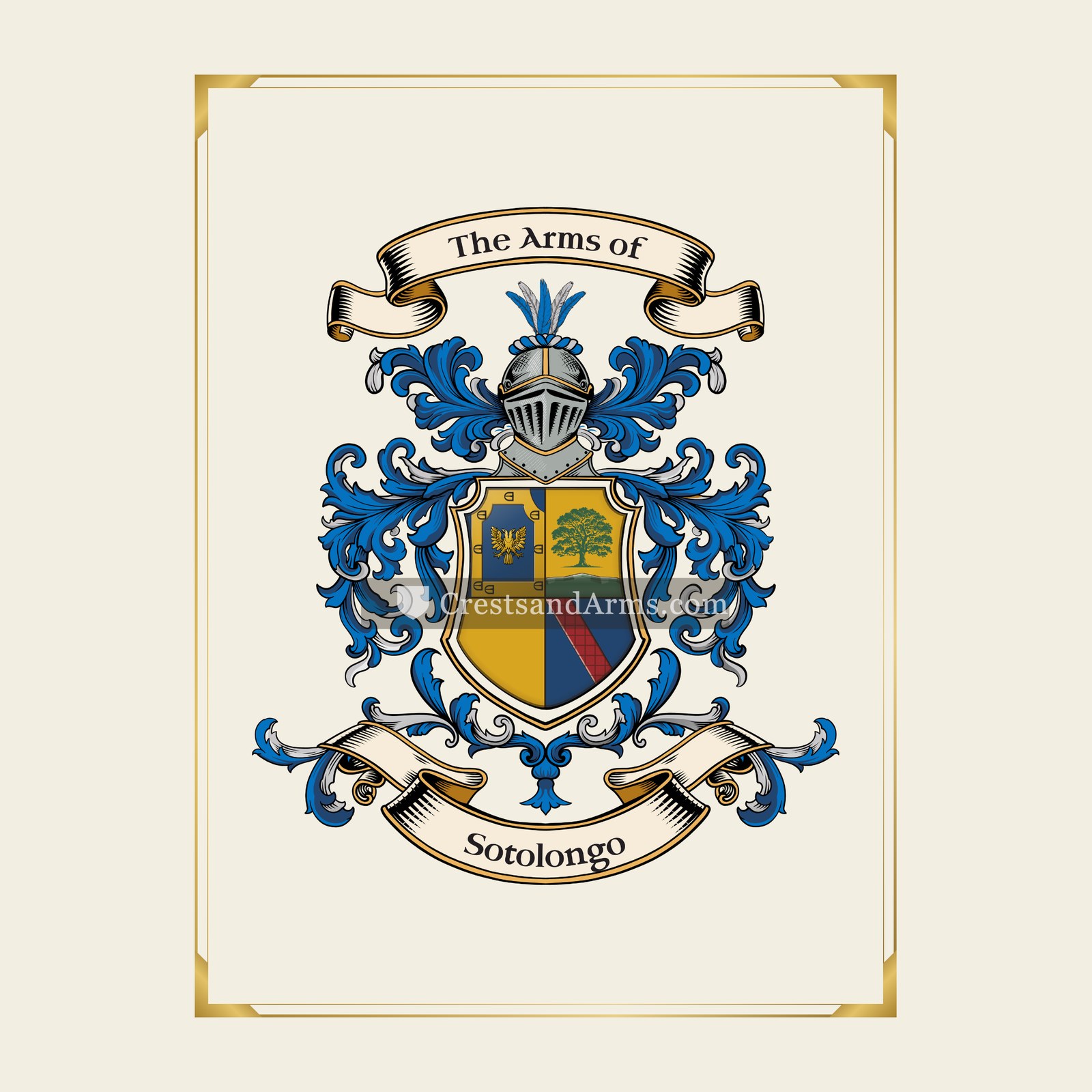 With gold border
