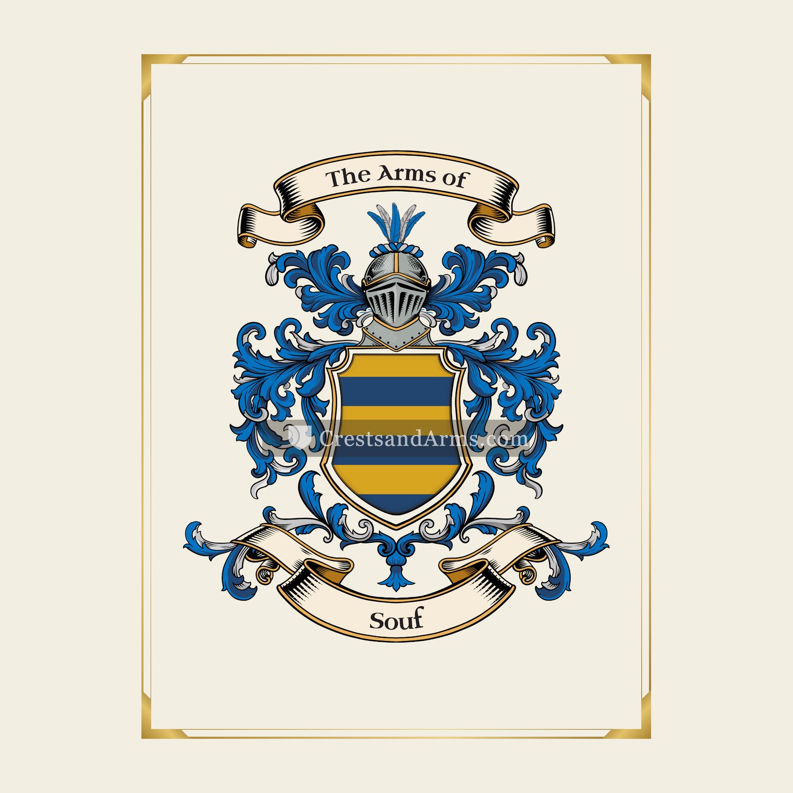 With gold border
